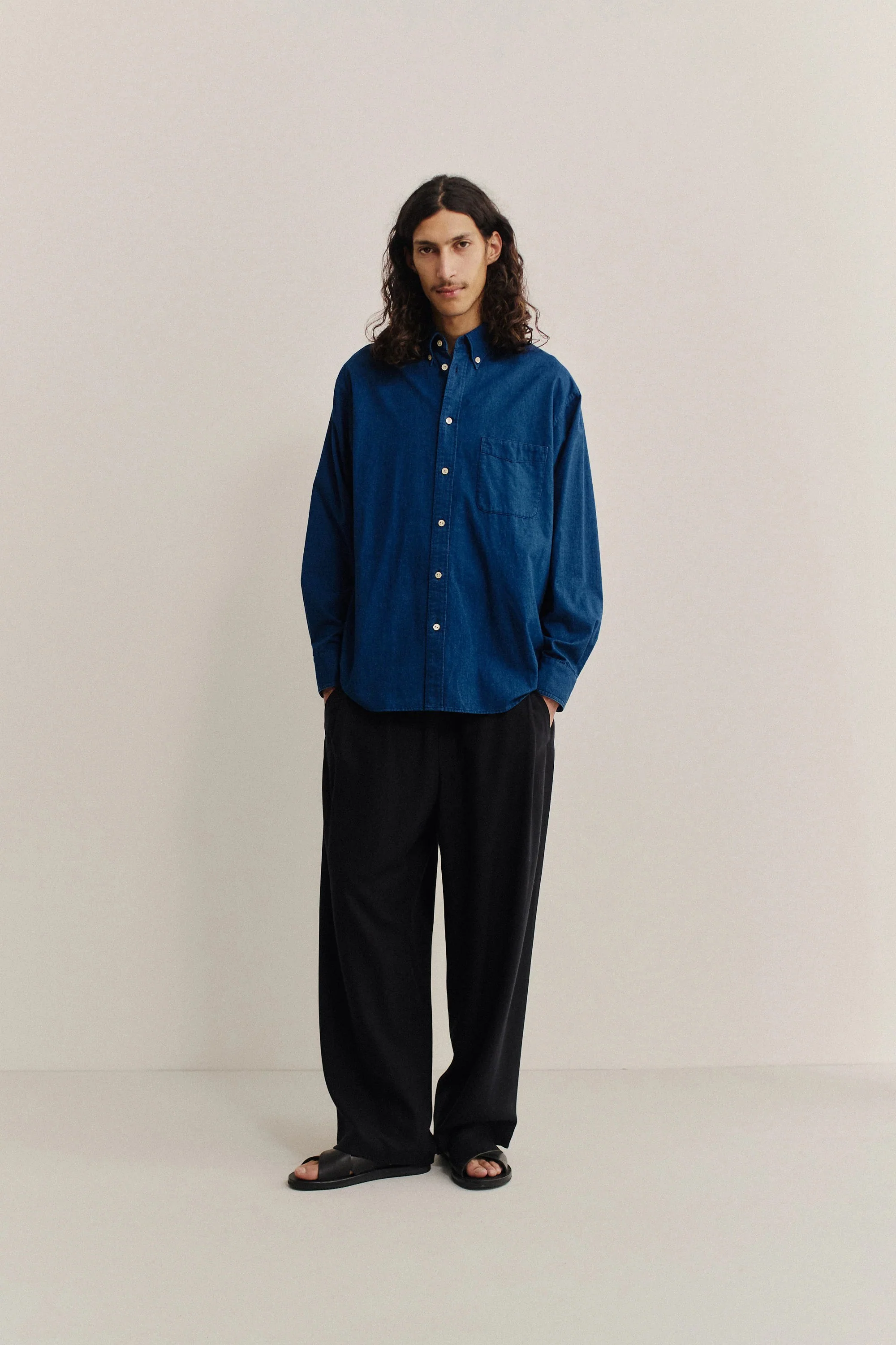 Banita Button Down Shirt Soft Indigo - Image 3