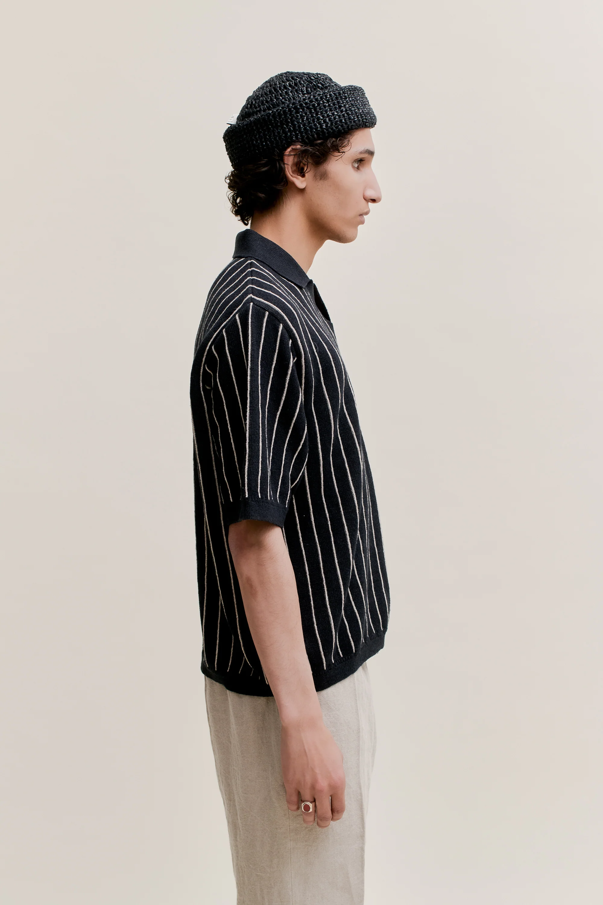 Mahua Knit Polo India Ink Stripe - Image 3