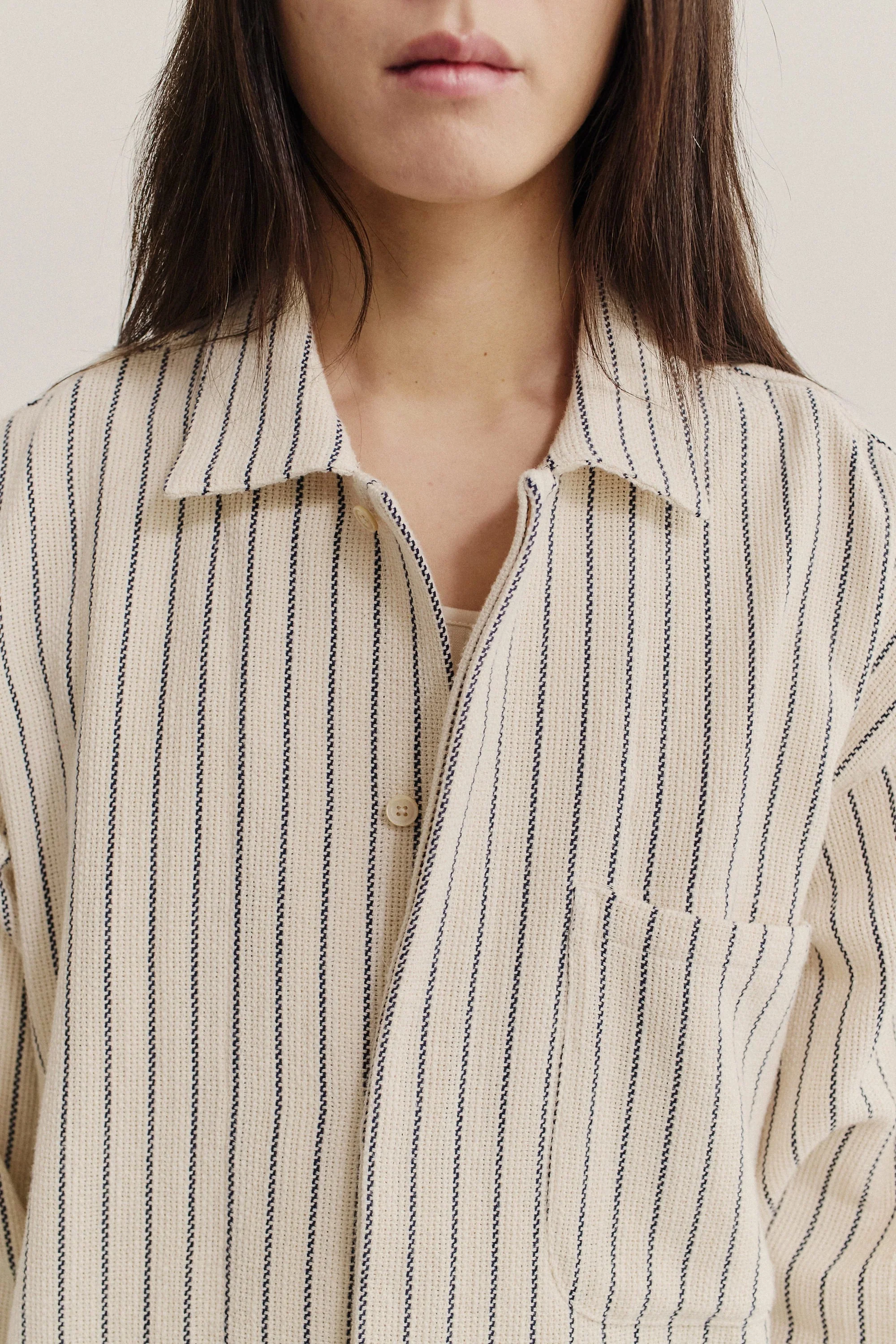 Rumba Shirt Blue Panama Stripe - Image 5