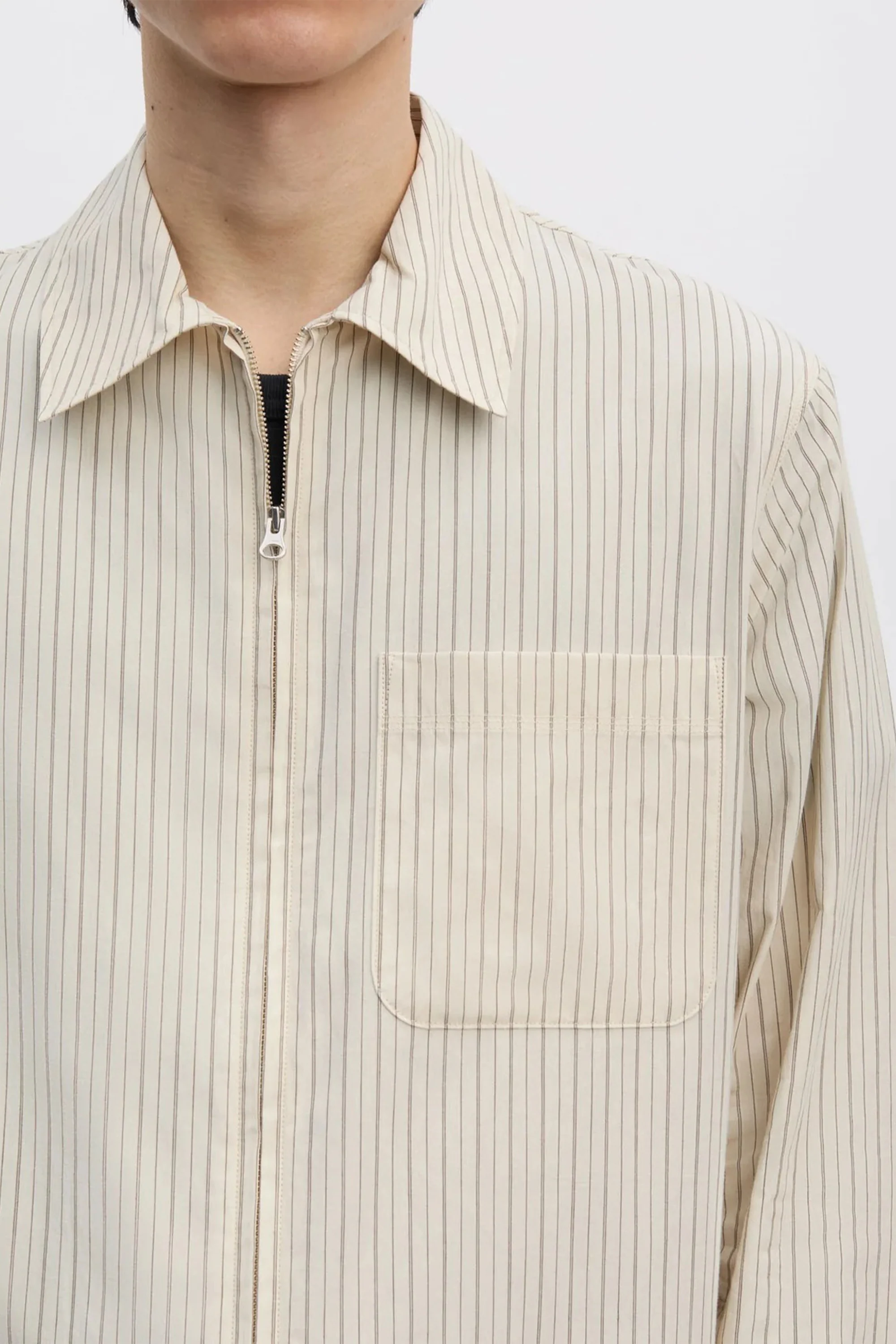 Another Zip Shirt 1.0 JPN Cream Stripe - Image 6