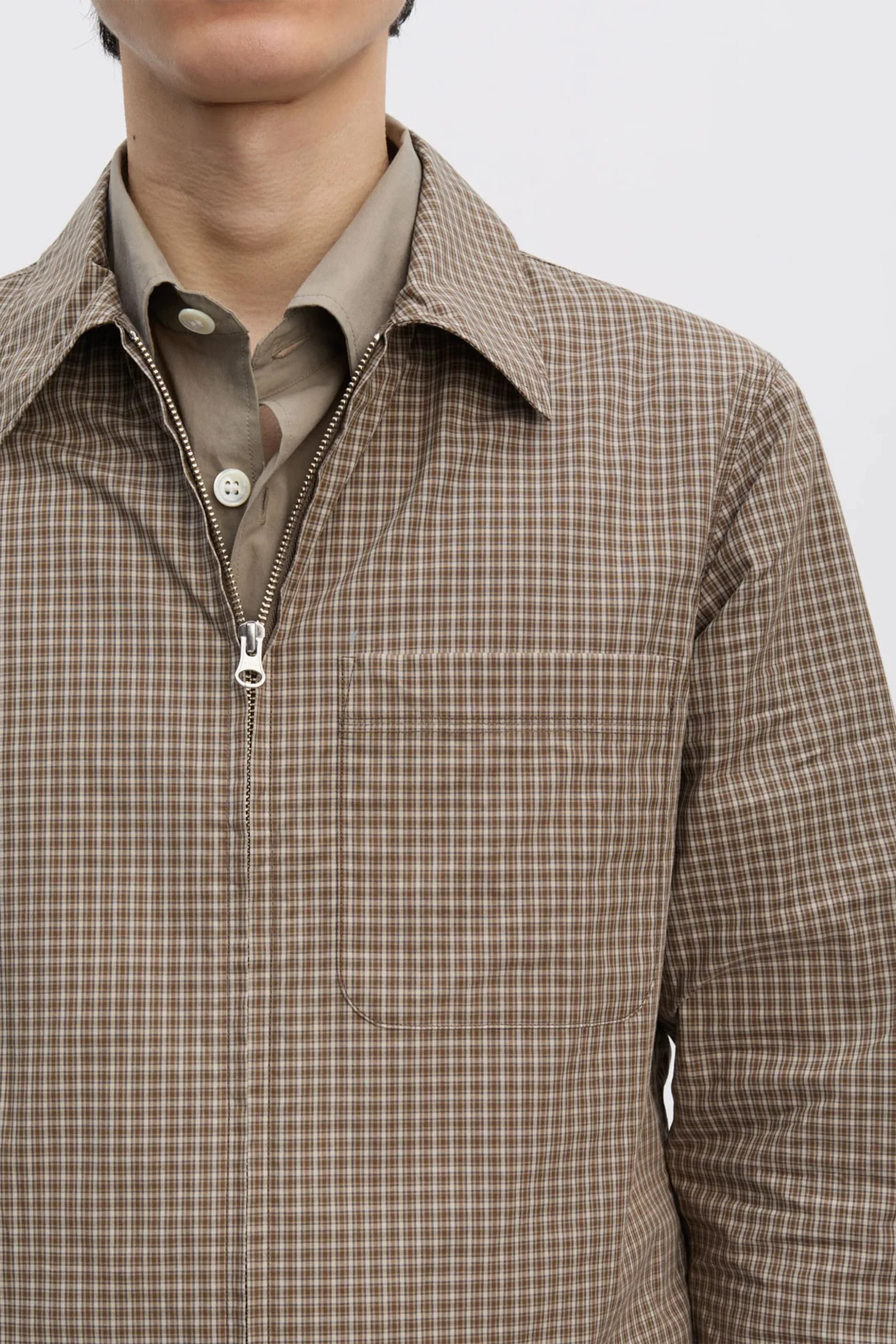 Another Zip Shirt 1.0 JPN Khaki Brown Check - Image 6