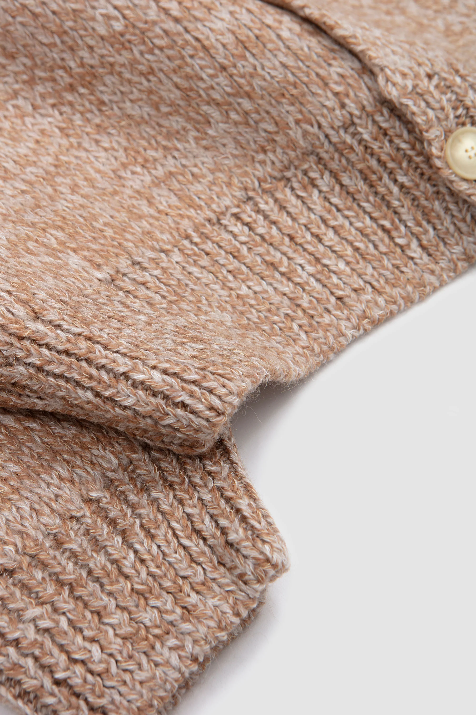 Double Faced Wool-Alpaca Cardigan Beige - Image 4