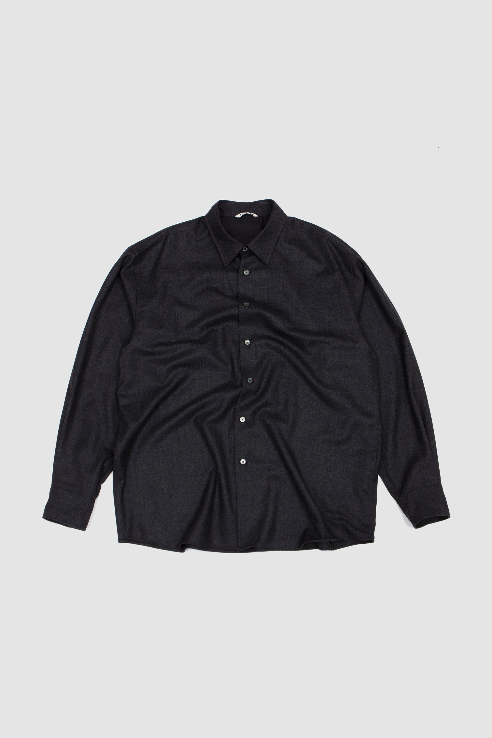 Super Light Wool Shirt Top Charcoal - Image 2