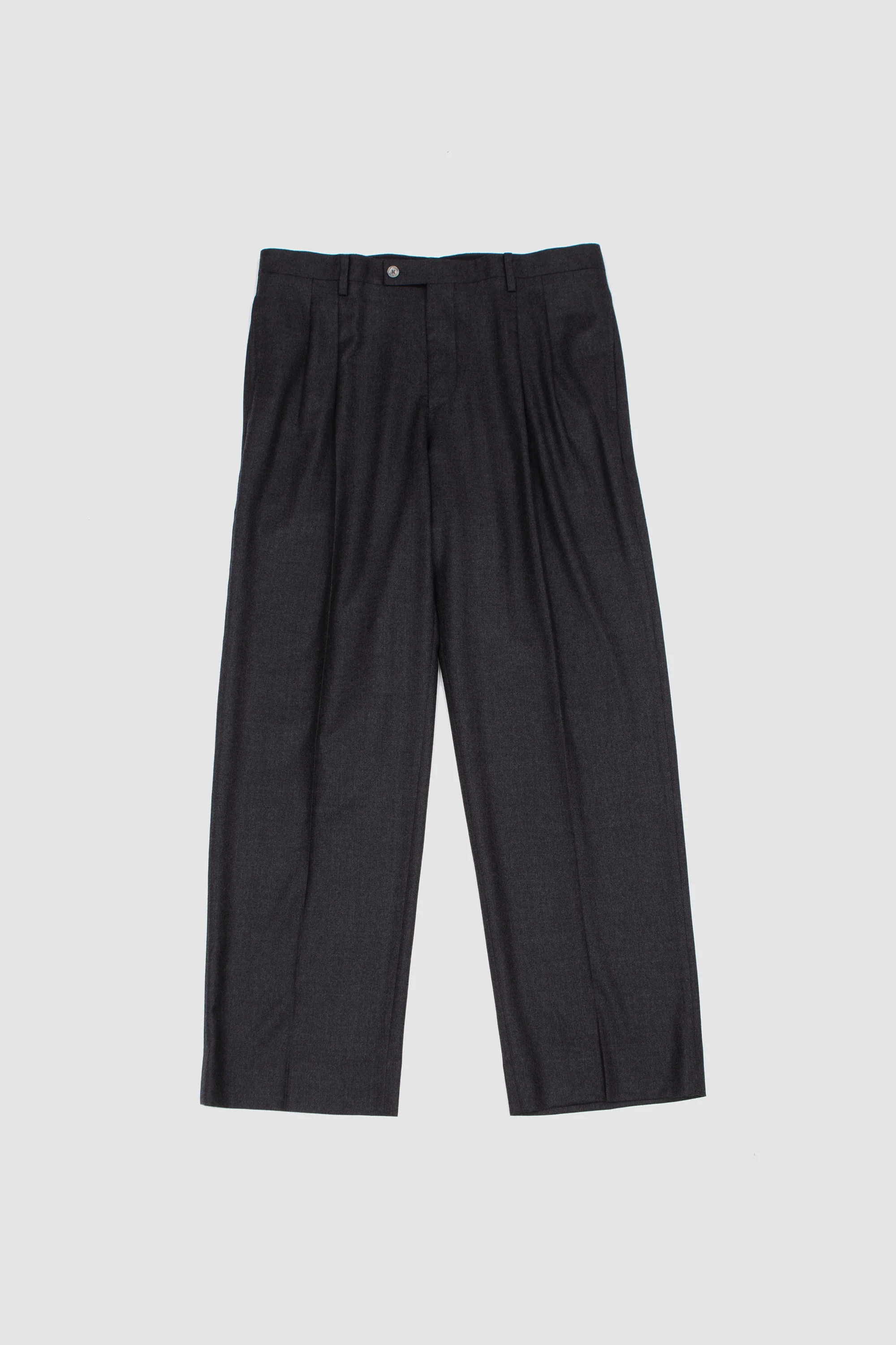 Superlight Wool 2Tuck Slacks Top Charcoal - Image 2