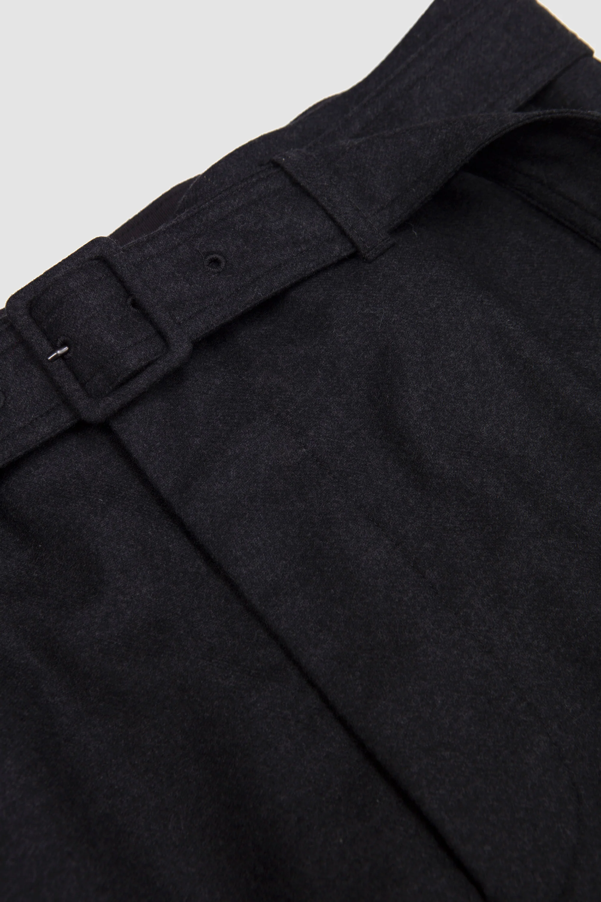 Wool Fulling Flannel Cargo Slacks Top Charcoal - Image 3