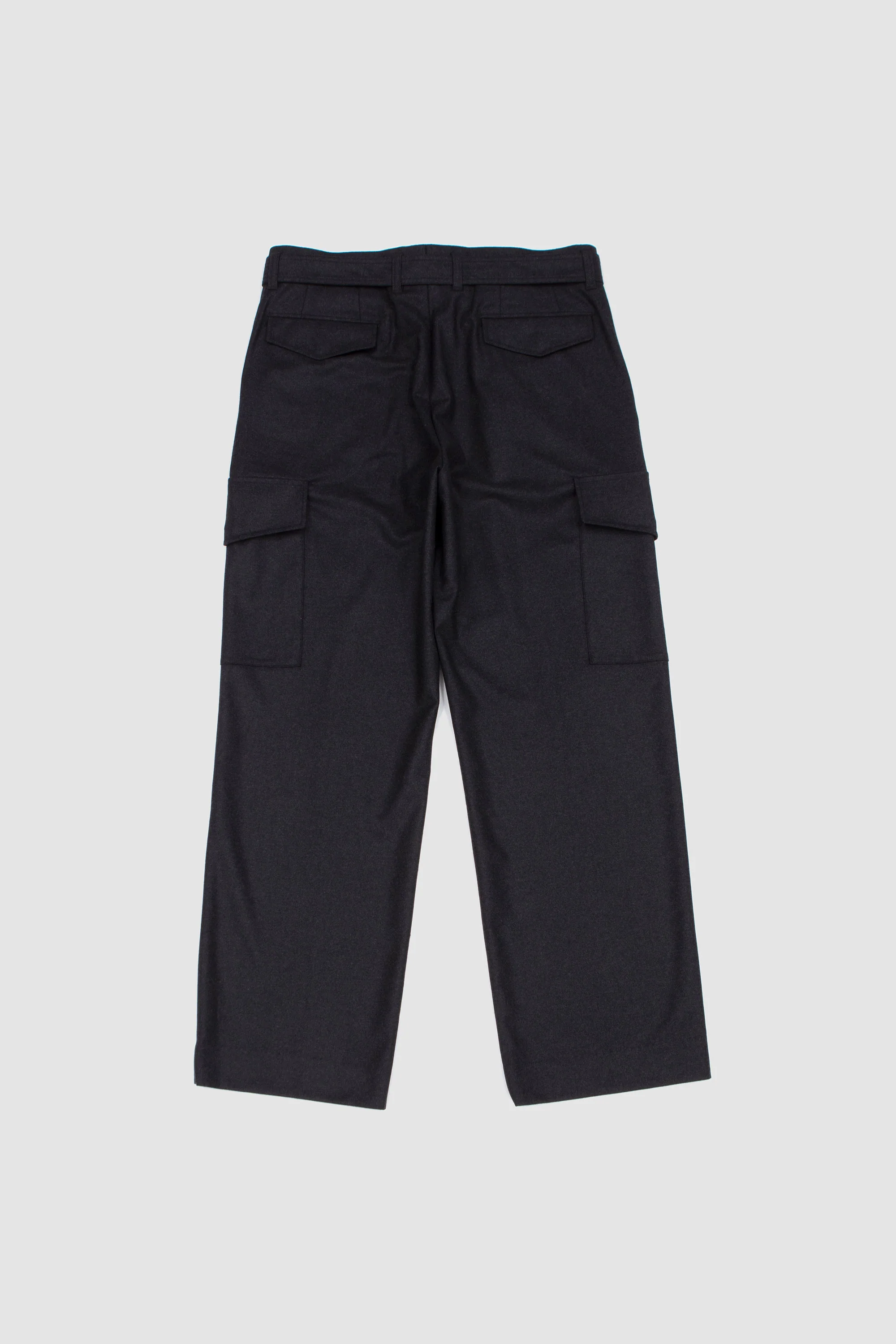 Wool Fulling Flannel Cargo Slacks Top Charcoal - Image 5
