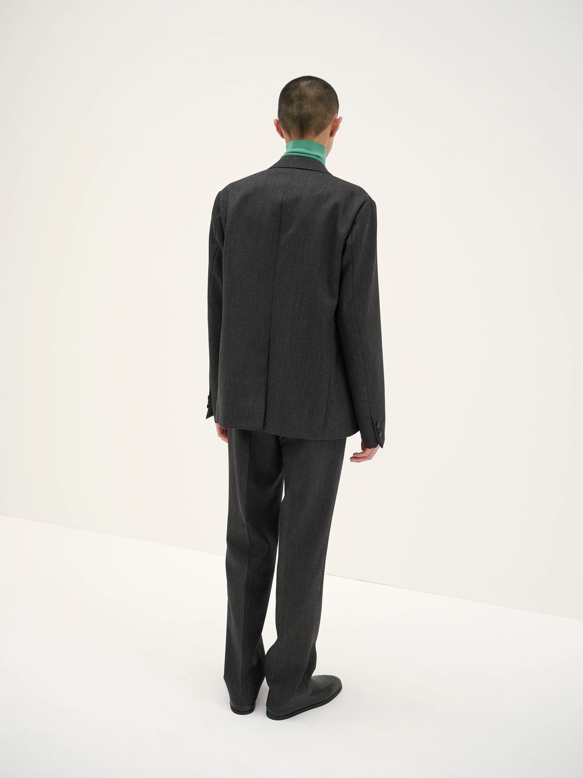 Bluefaced Wool Dobby Over Jacket Charcoal - Image 7