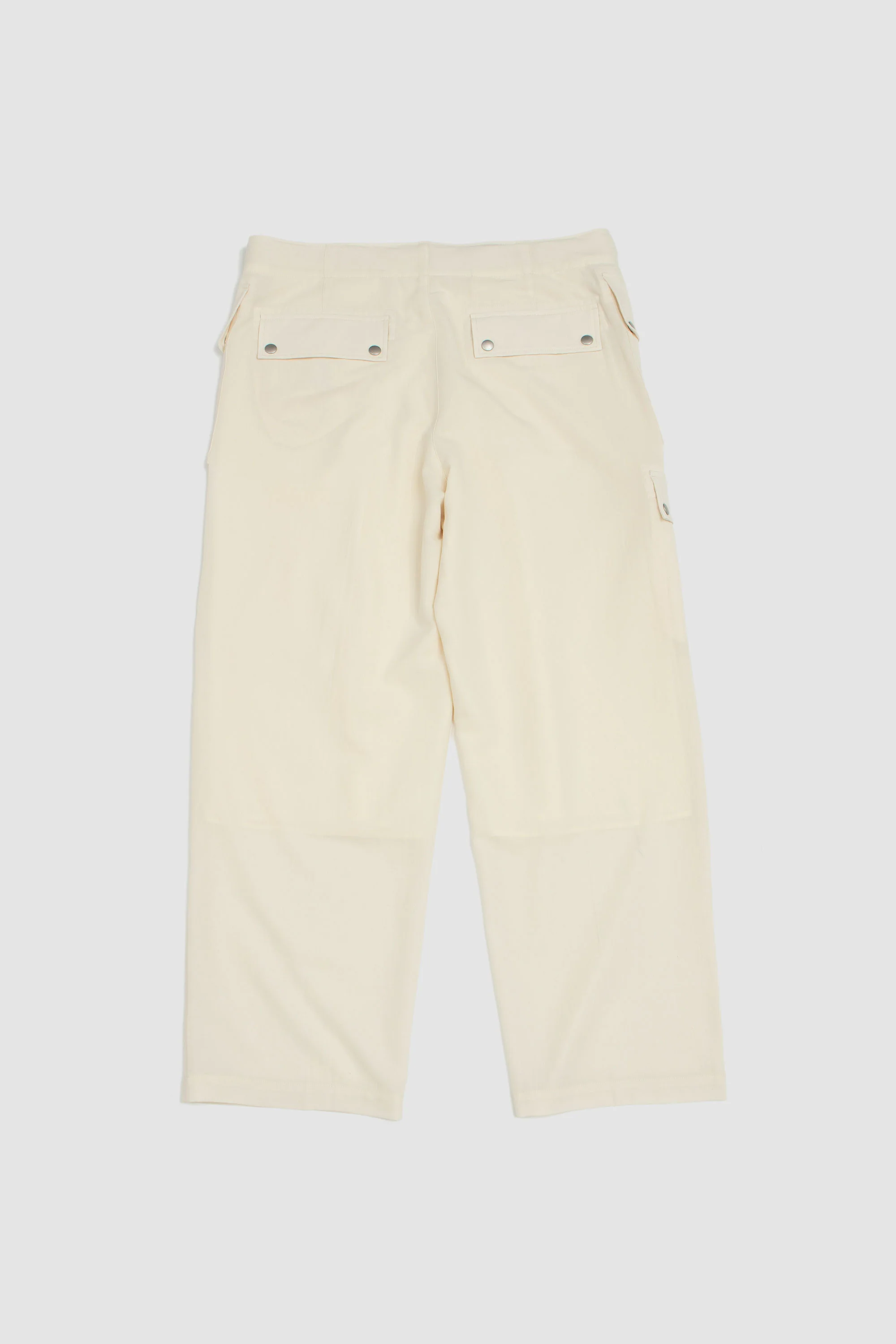 Light Cotton Wool Viyella Cargo Pants Ivory White - Image 5