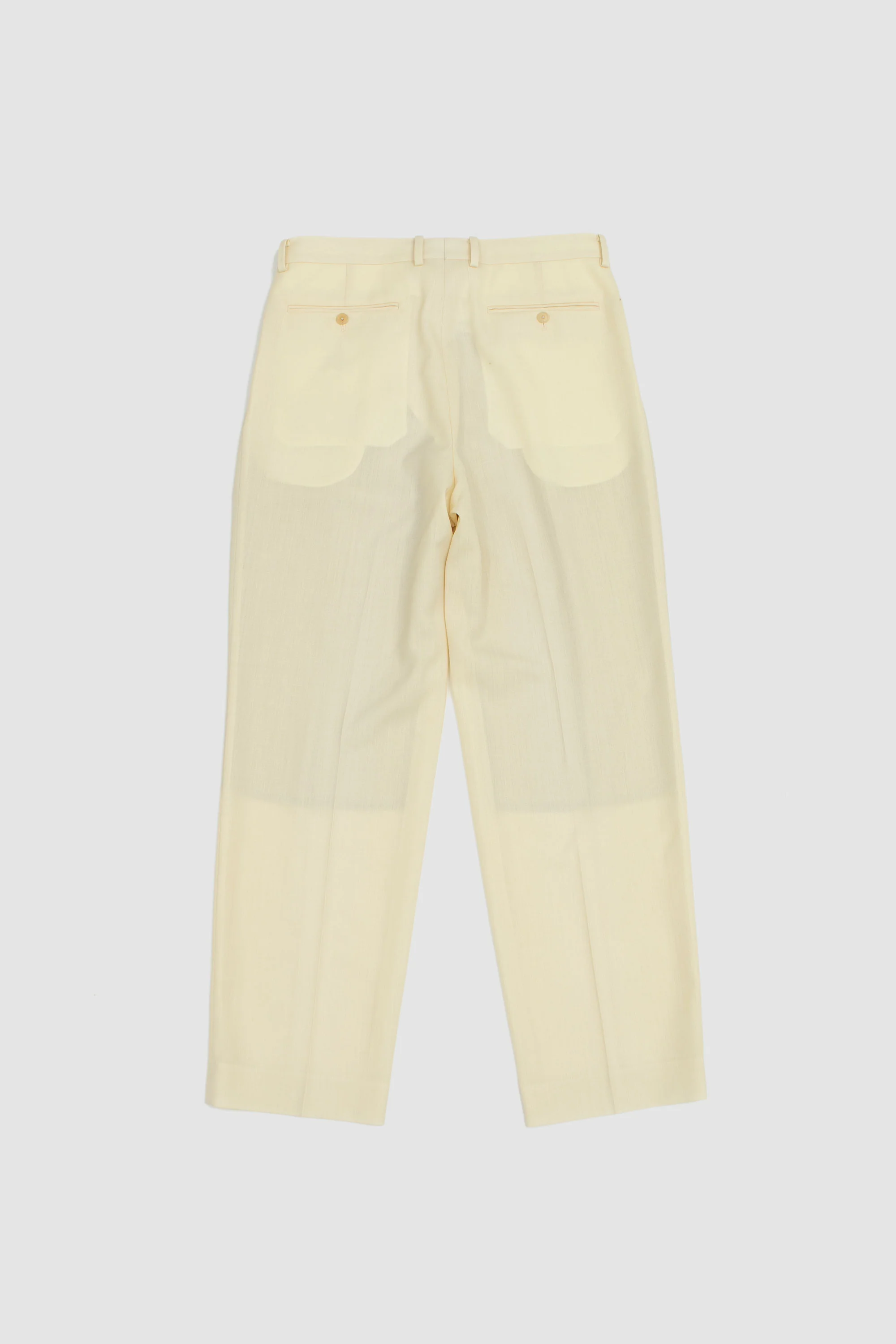 Wool Kid Mohair Hop Sack Two Tuck Slacks Ivory White - Image 5