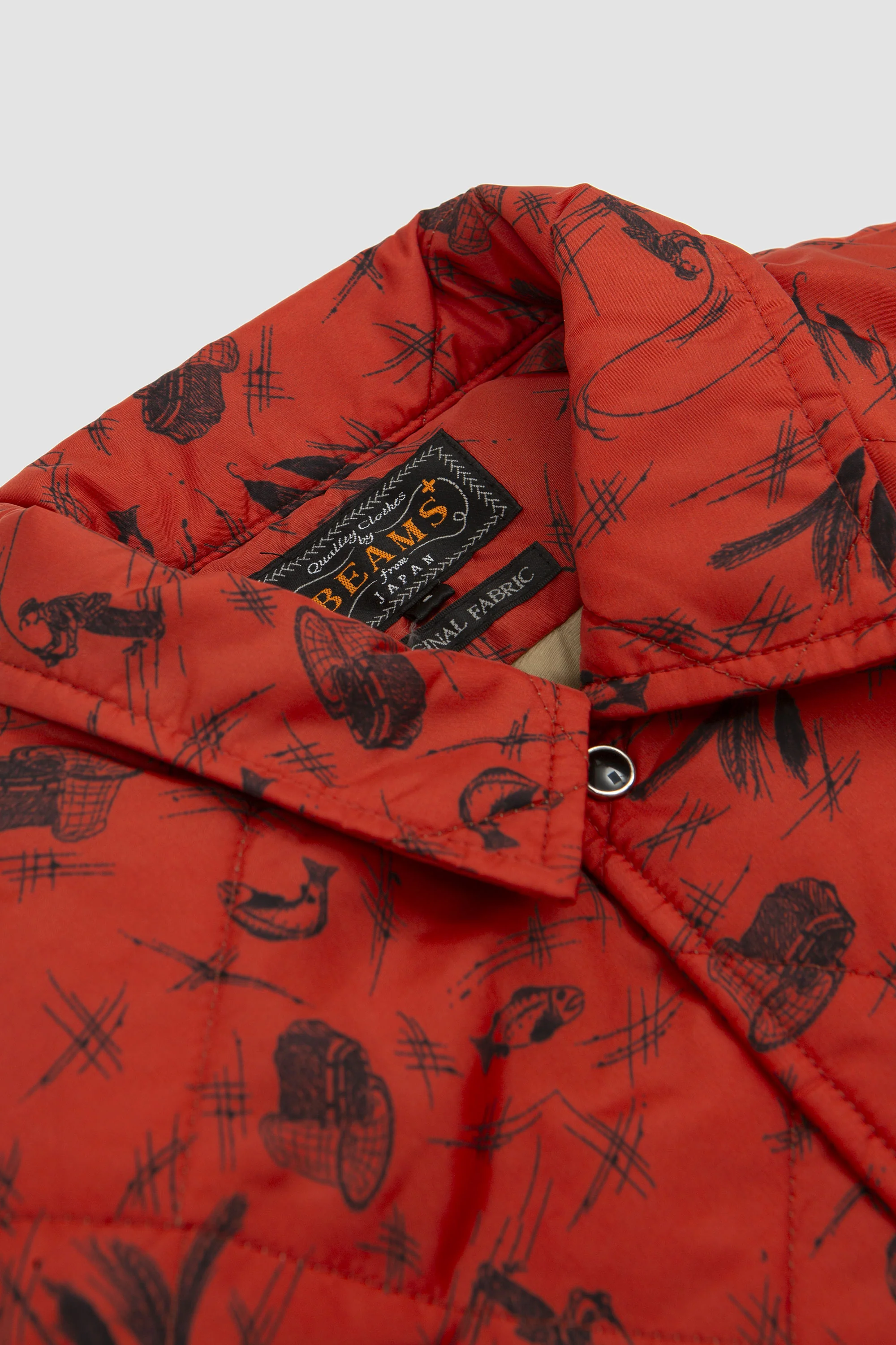 Nylon Quilt Shirt Jacket Rust - Image 3