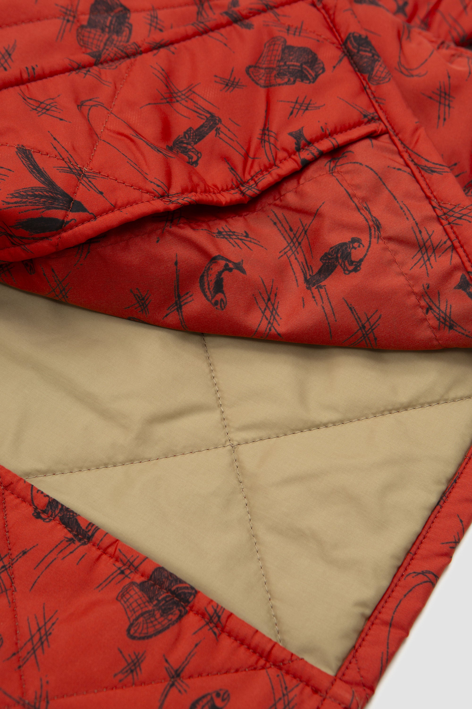 Nylon Quilt Shirt Jacket Rust - Image 4
