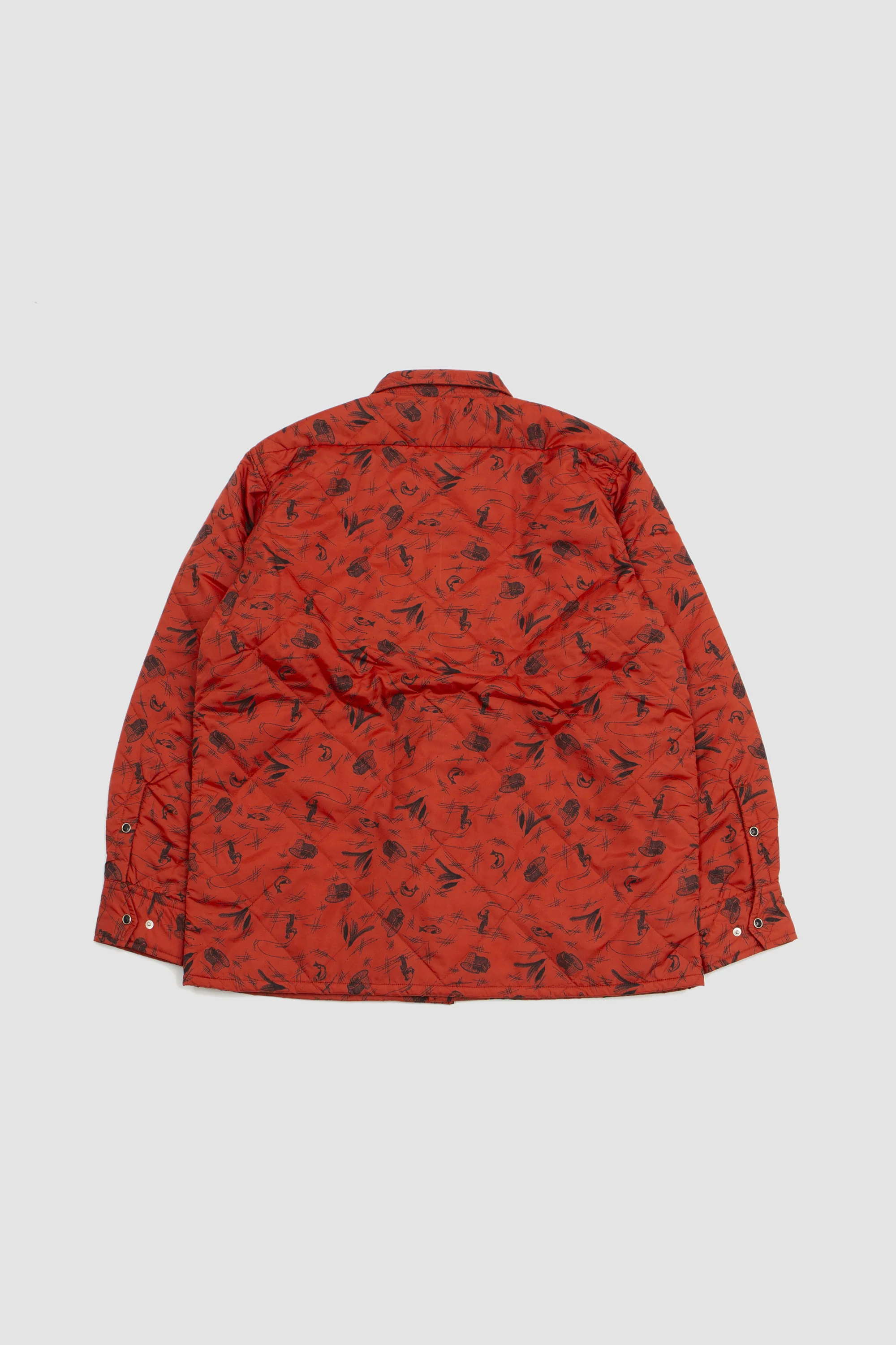 Nylon Quilt Shirt Jacket Rust - Image 6