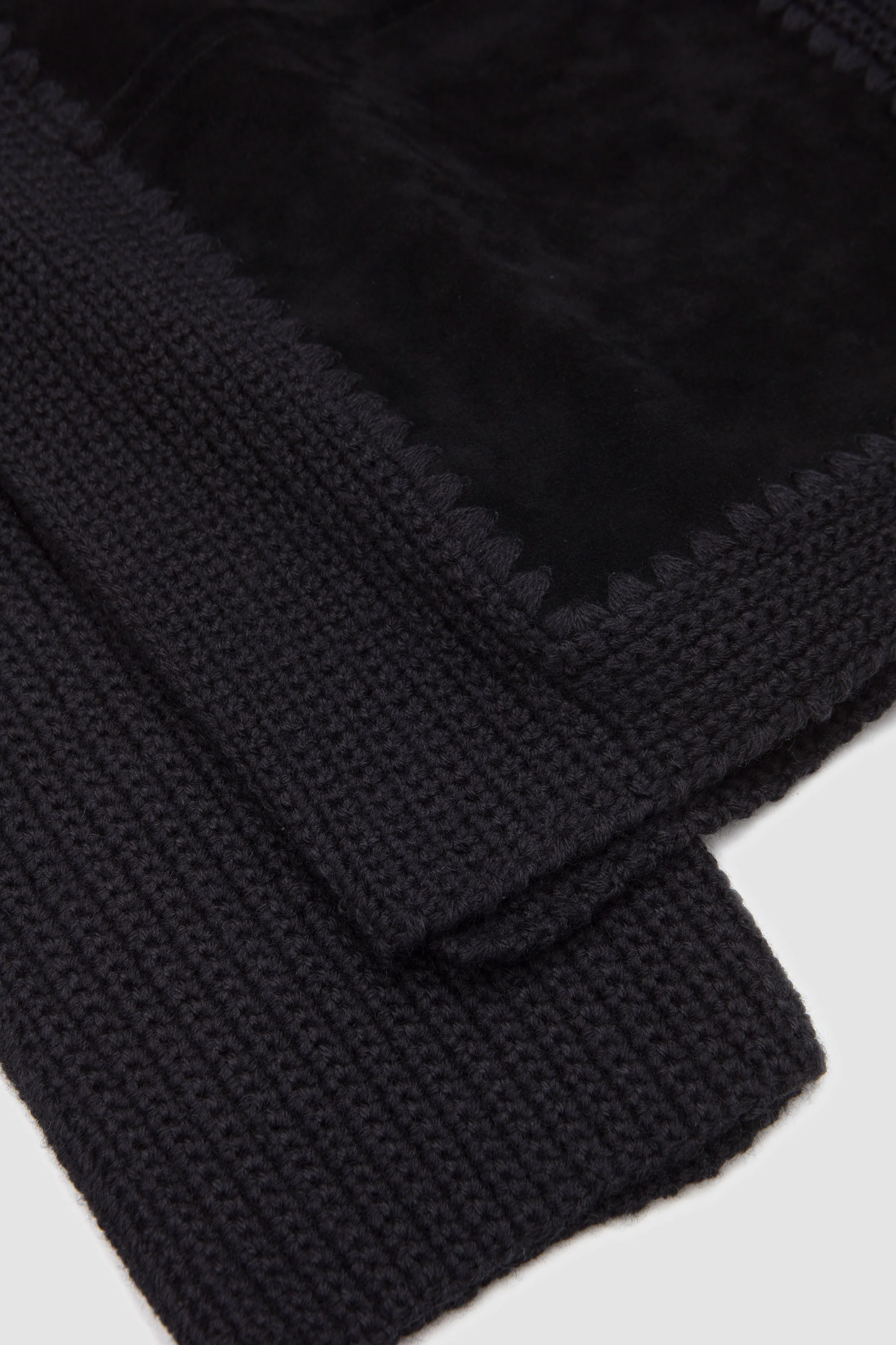 Crochet/Suede Jacket Black - Image 6