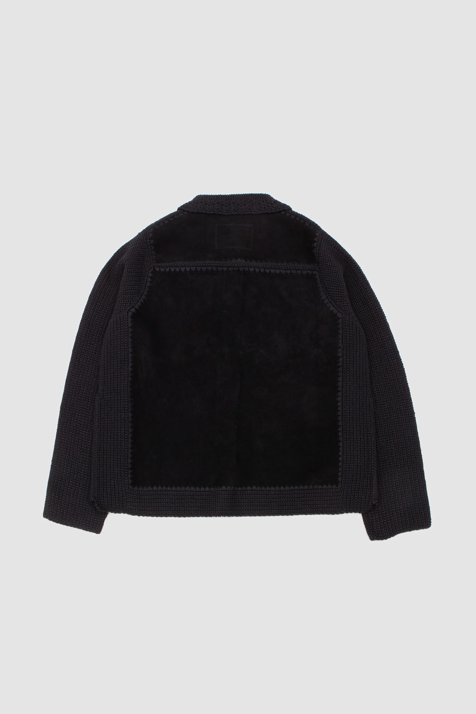 Crochet/Suede Jacket Black - Image 8