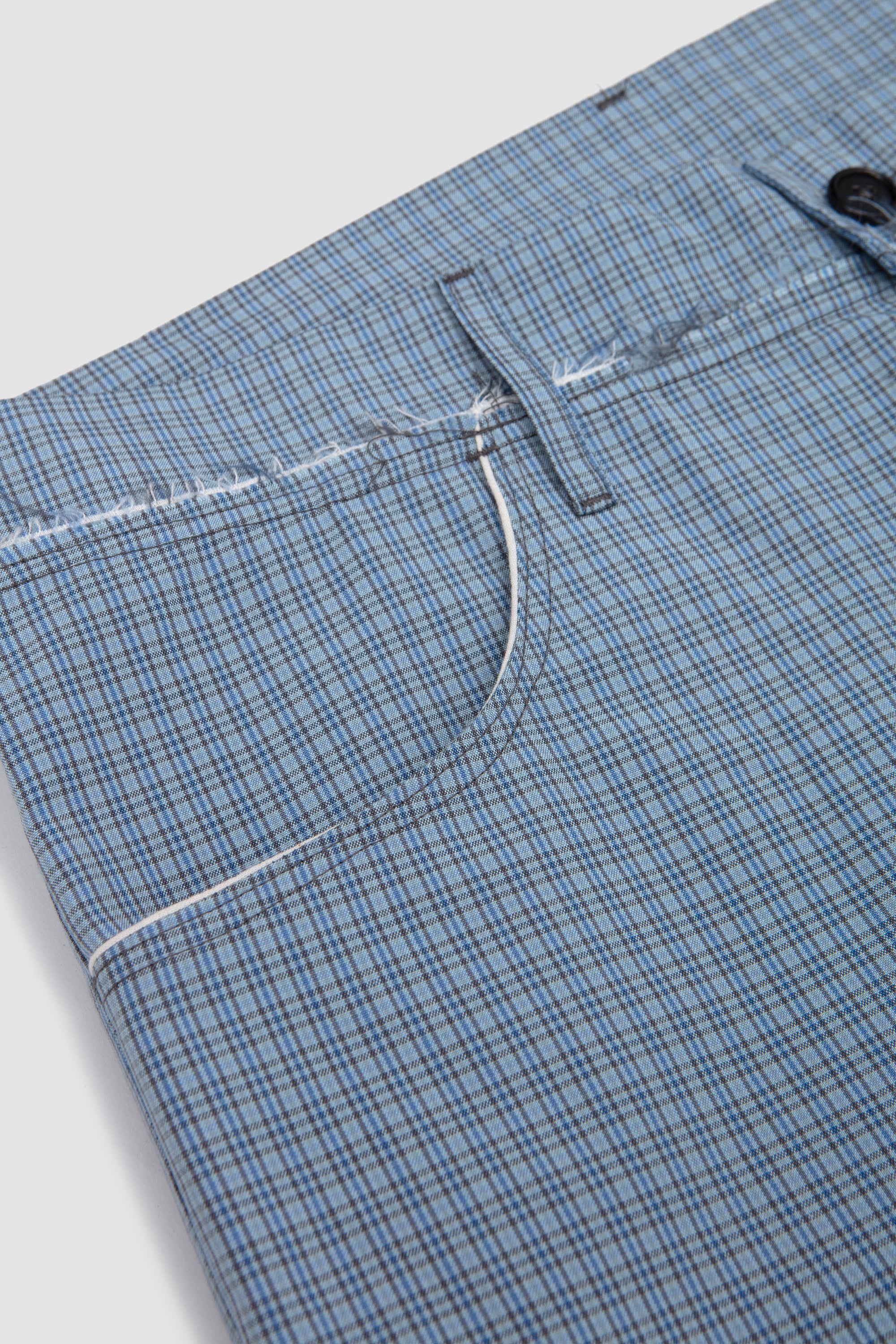 Slim Slack Blue/ Grey/ White Check - Image 3