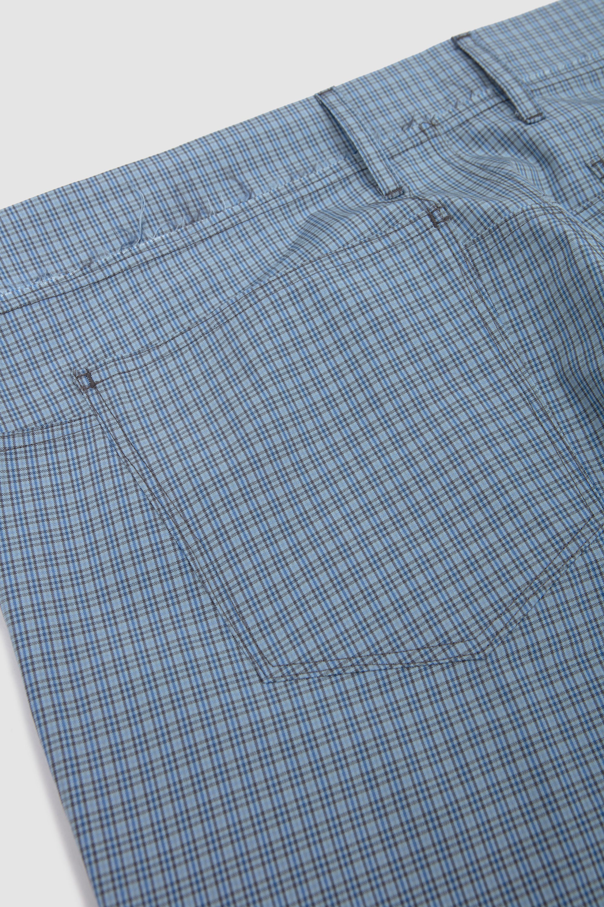 Slim Slack Blue/ Grey/ White Check - Image 4