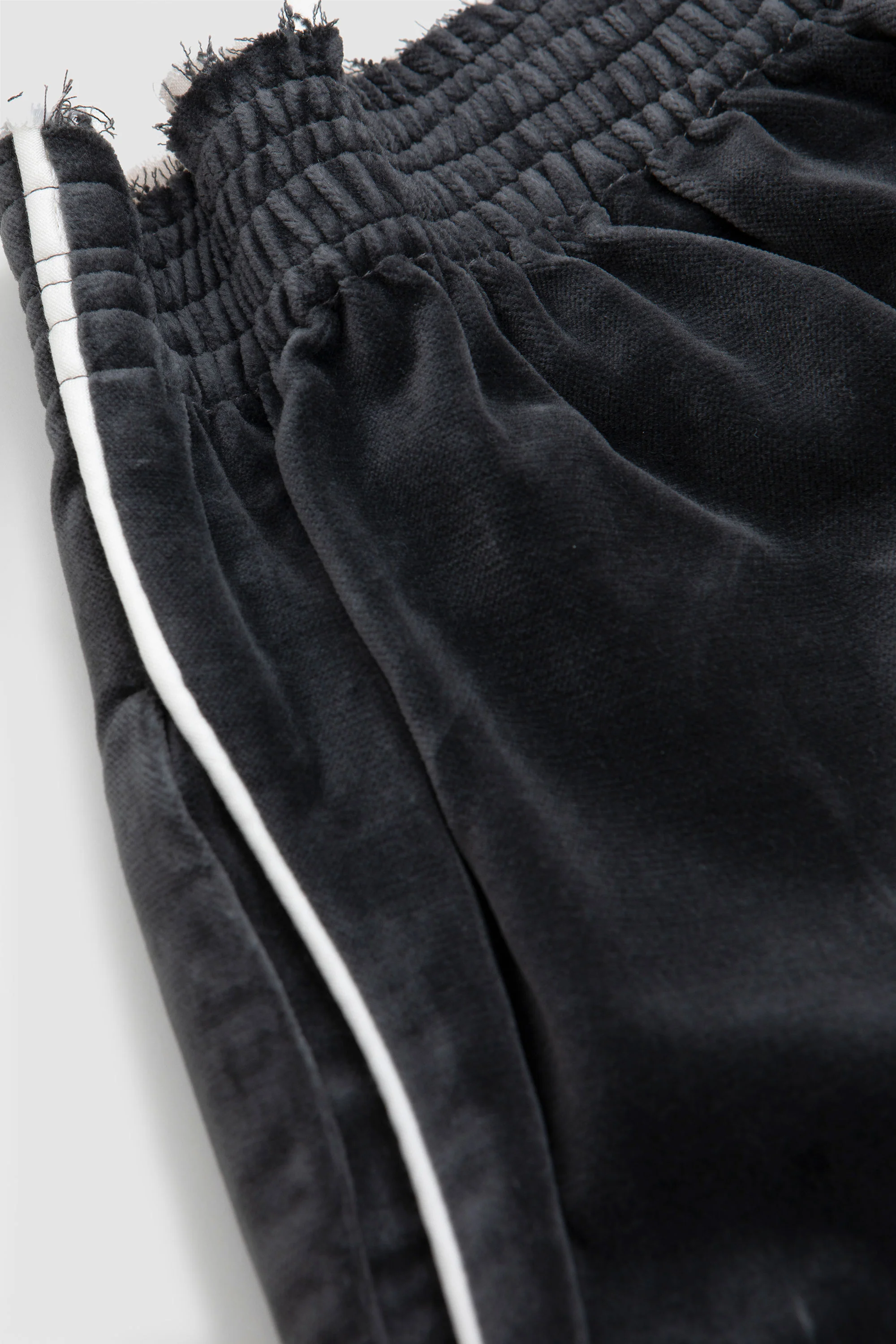 Sweat Pants With Piping Cotton Velvet Grey - Image 3