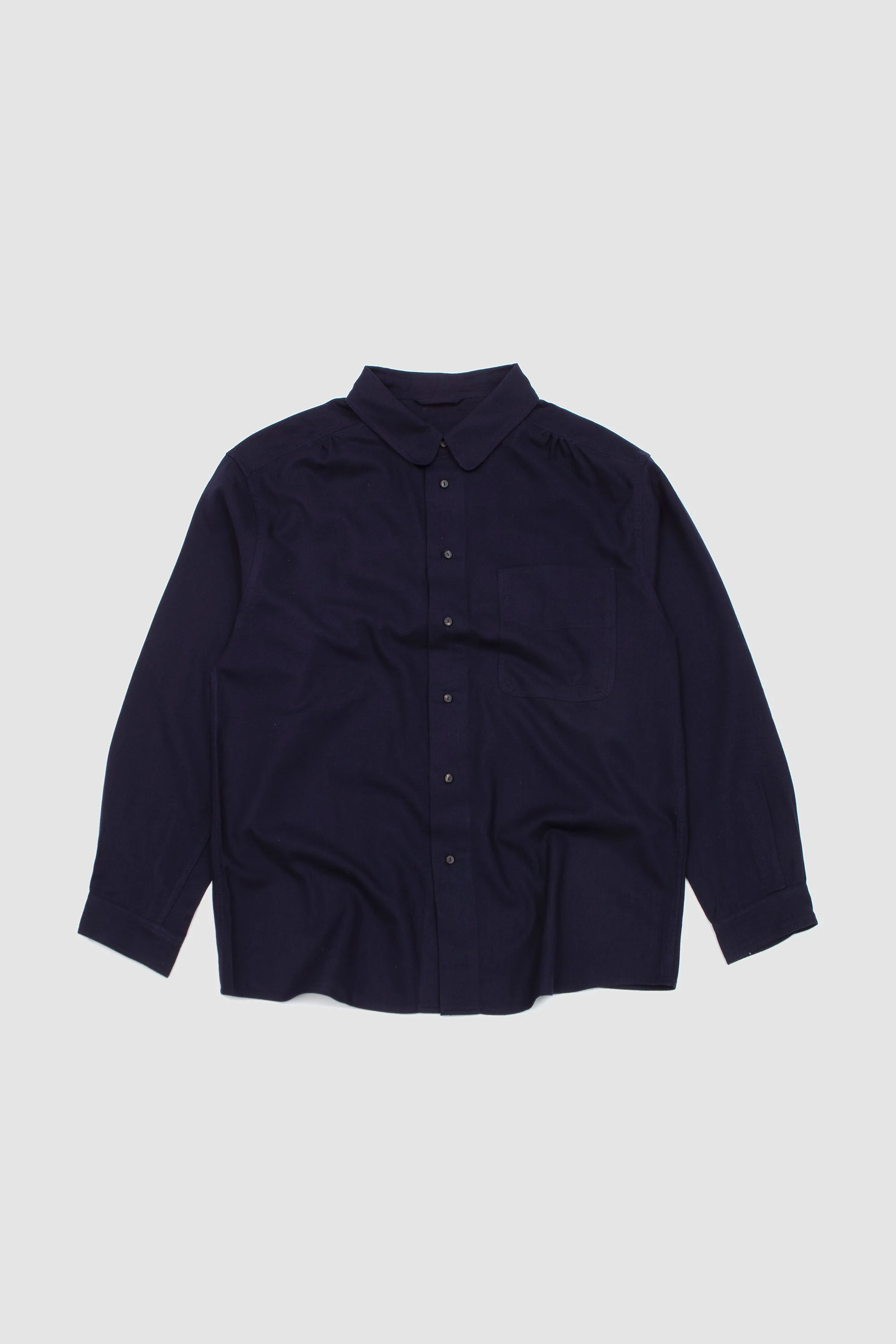 Light Flannel Relaxed Shirt Navy - Image 2