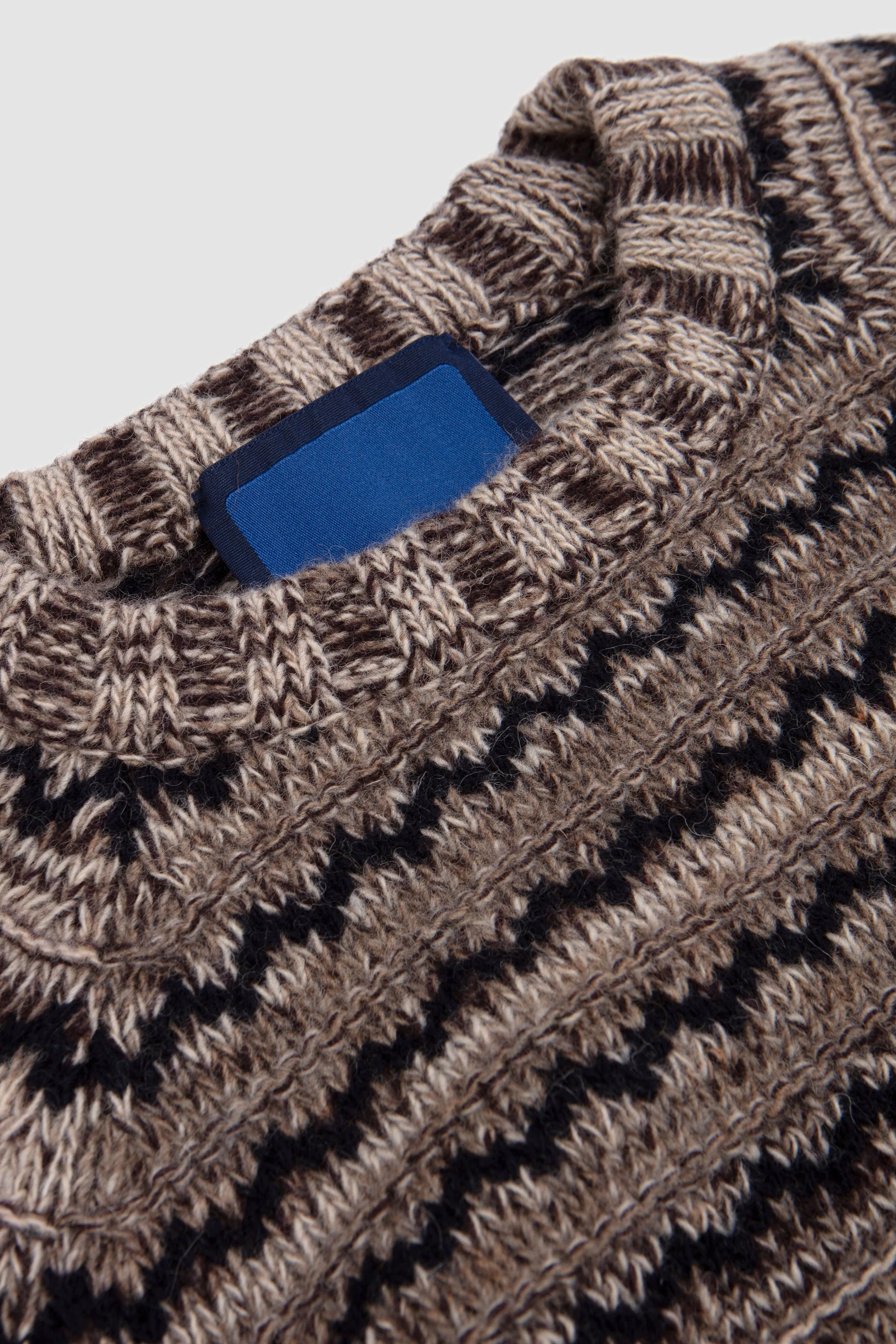 Shetland Wool Tweed Sweater Brown - Image 3