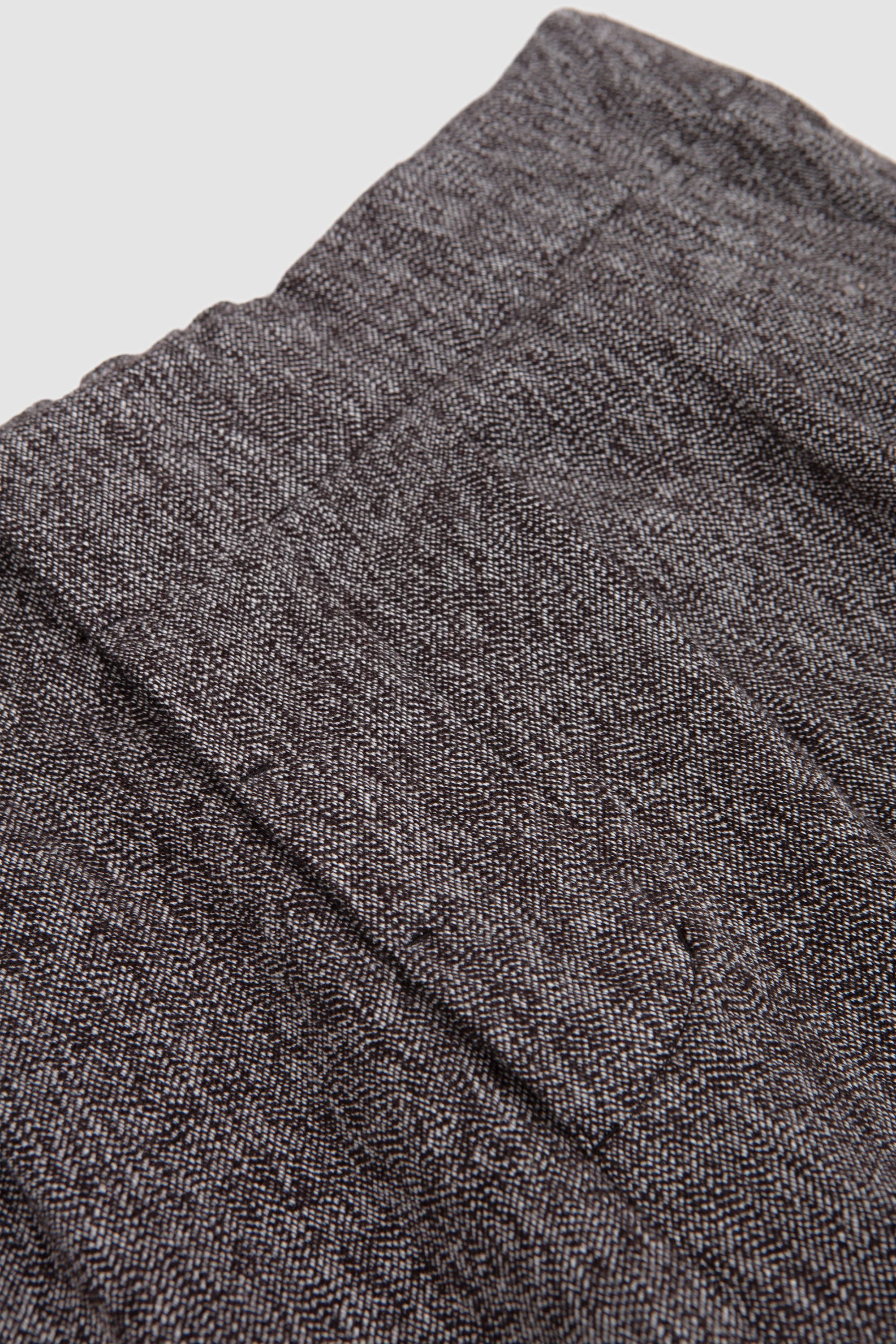 Wool Cotton Denim Wide Tucked Trousers Brown - Image 3