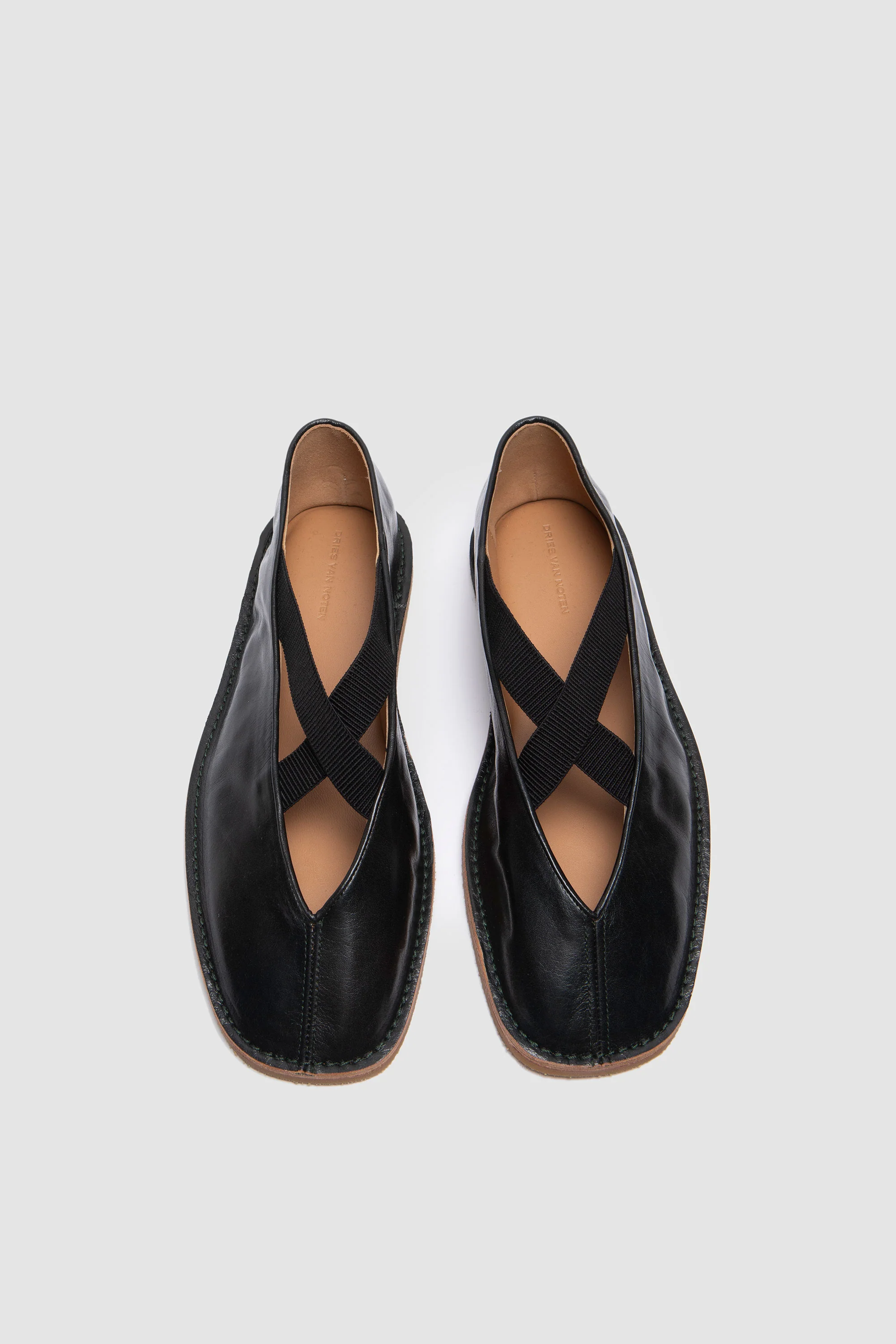 Cross Band Ballerinas Dark Green - Image 4