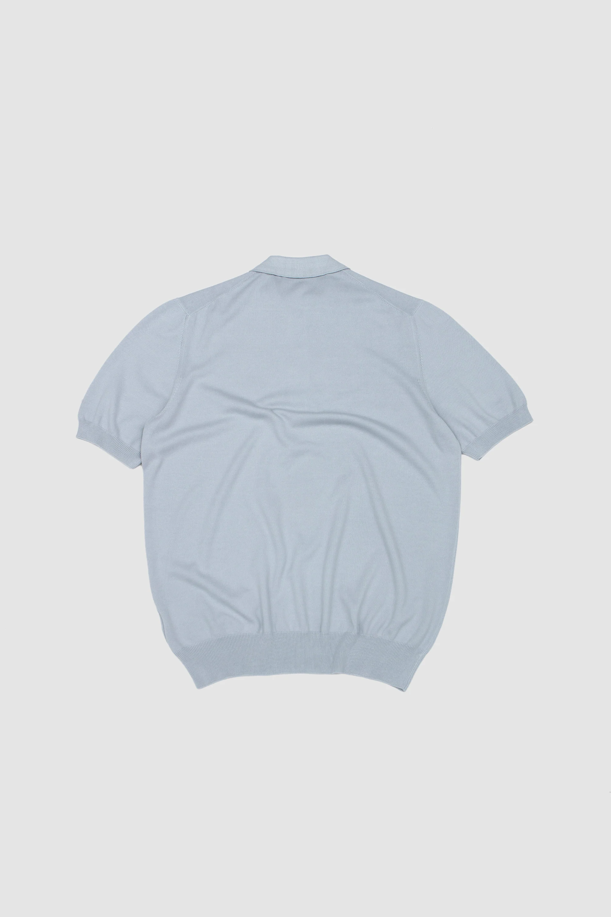 Egyption Cotton Polo Neck Sweater Soft Blue - Image 5