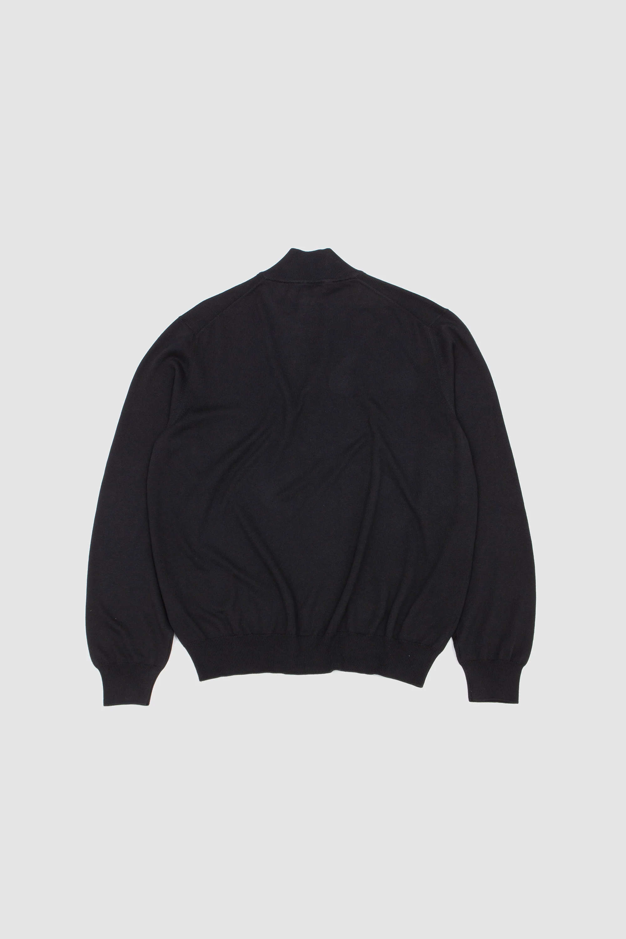 Egyption Cotton Half Zip Mock Neck Sweater Black - Image 5