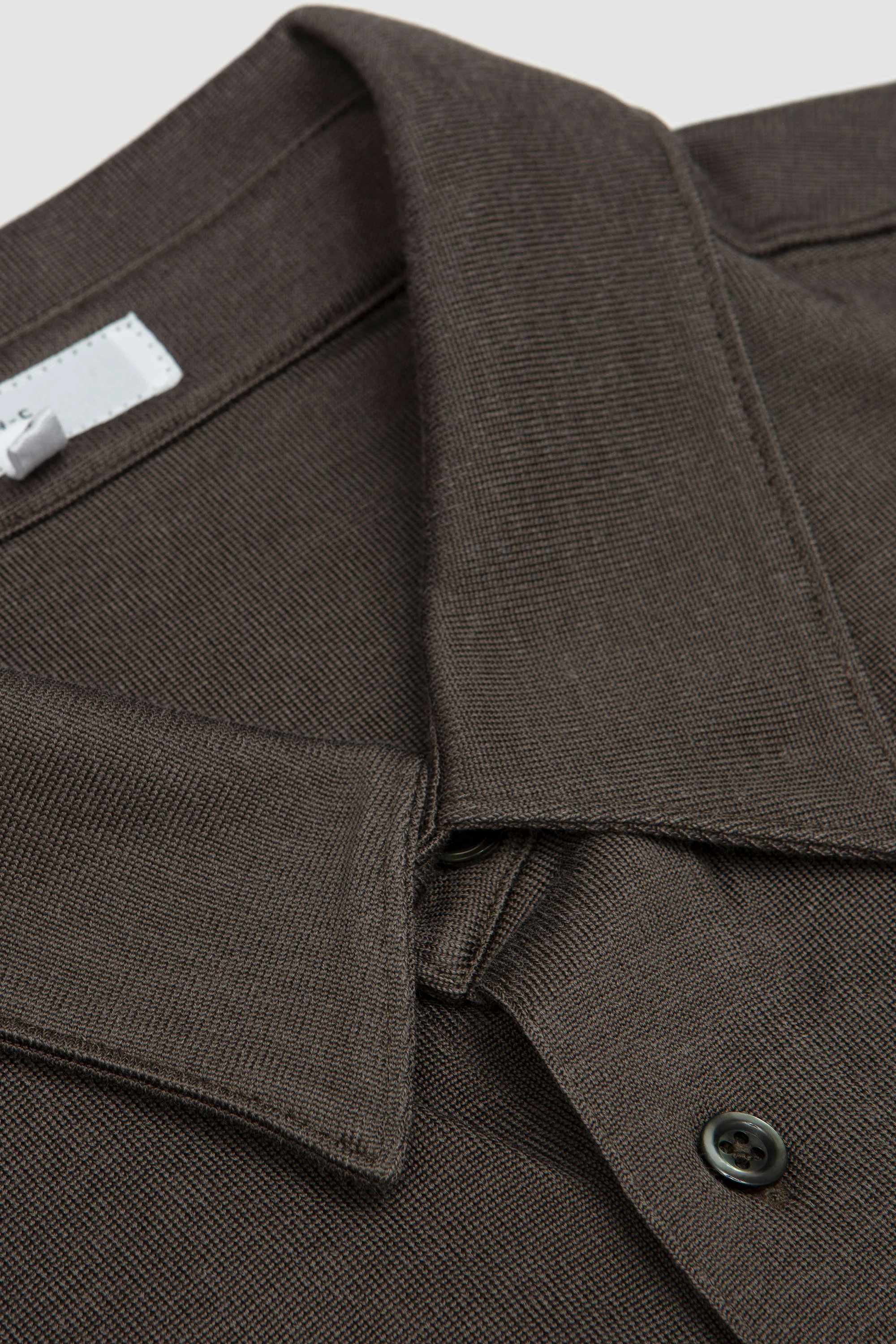 LS Jersey Button Down Grey Olive - Image 3