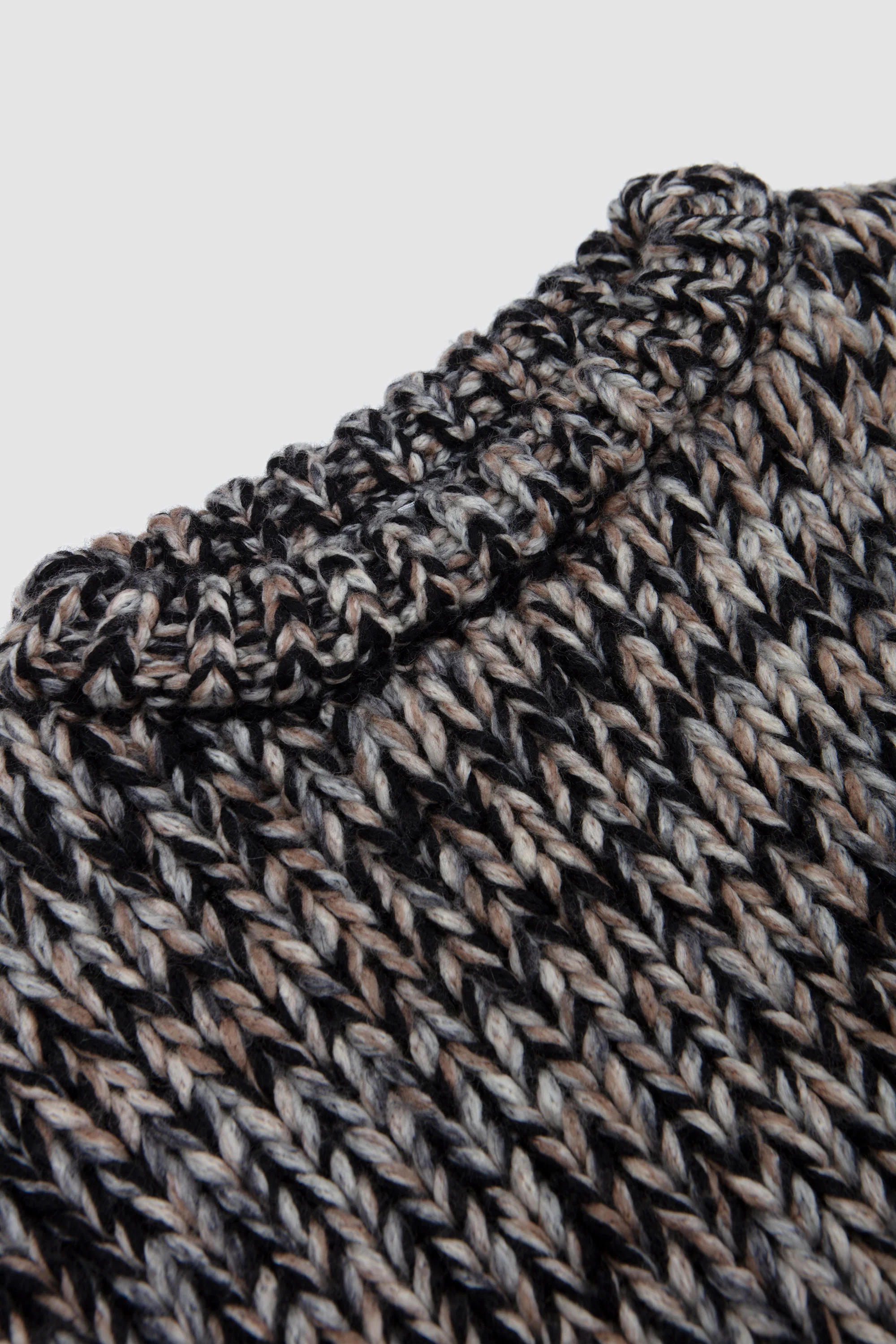 Boxy Crew Neck Sweater Black/ White/ Brown - Image 3