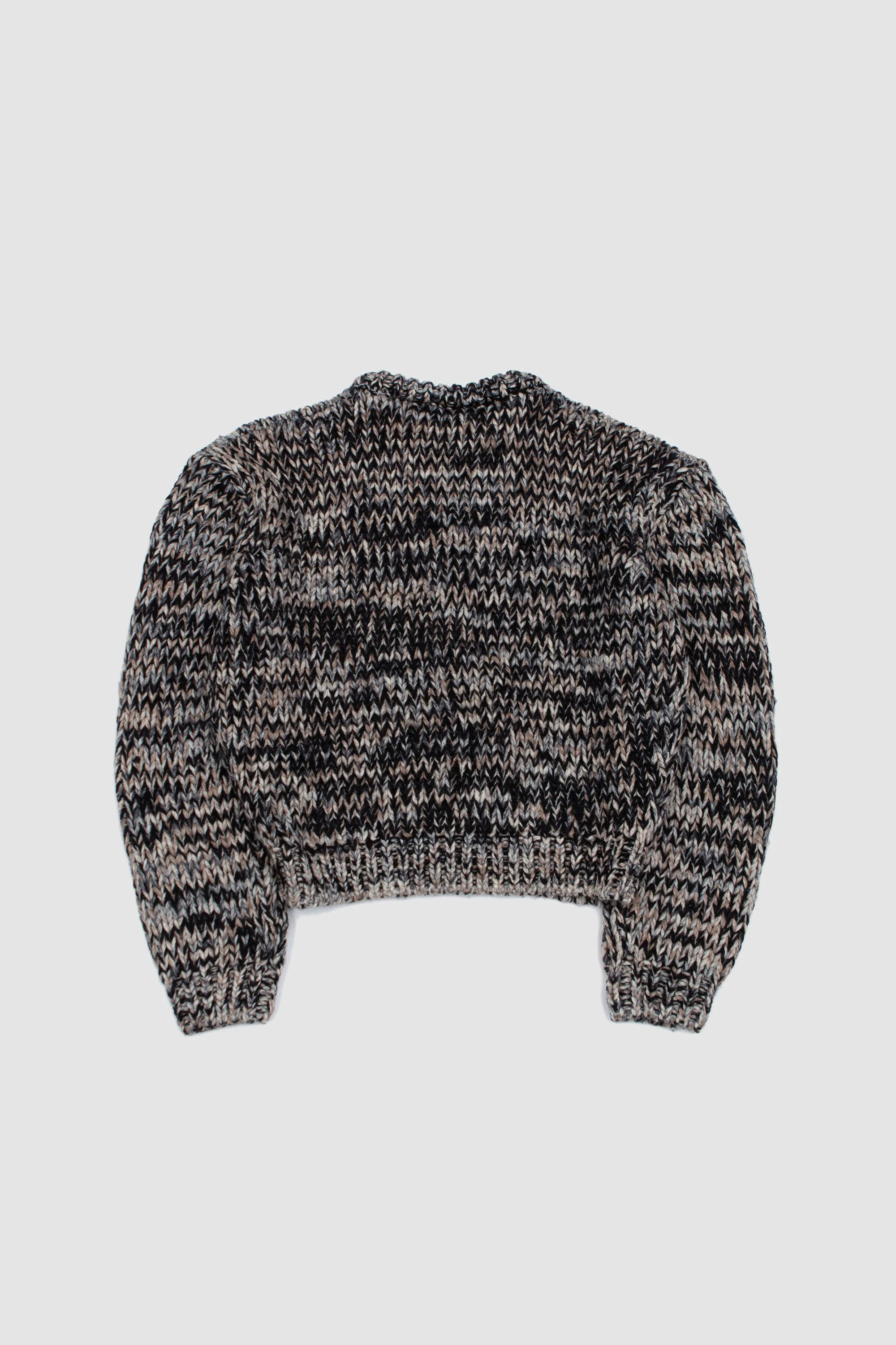 Boxy Crew Neck Sweater Black/ White/ Brown - Image 5