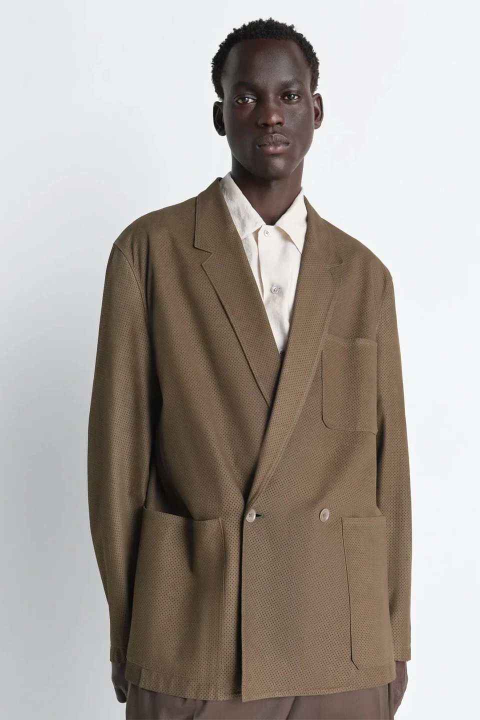 DB Leather Tailored Jacket Thyme - Image 2