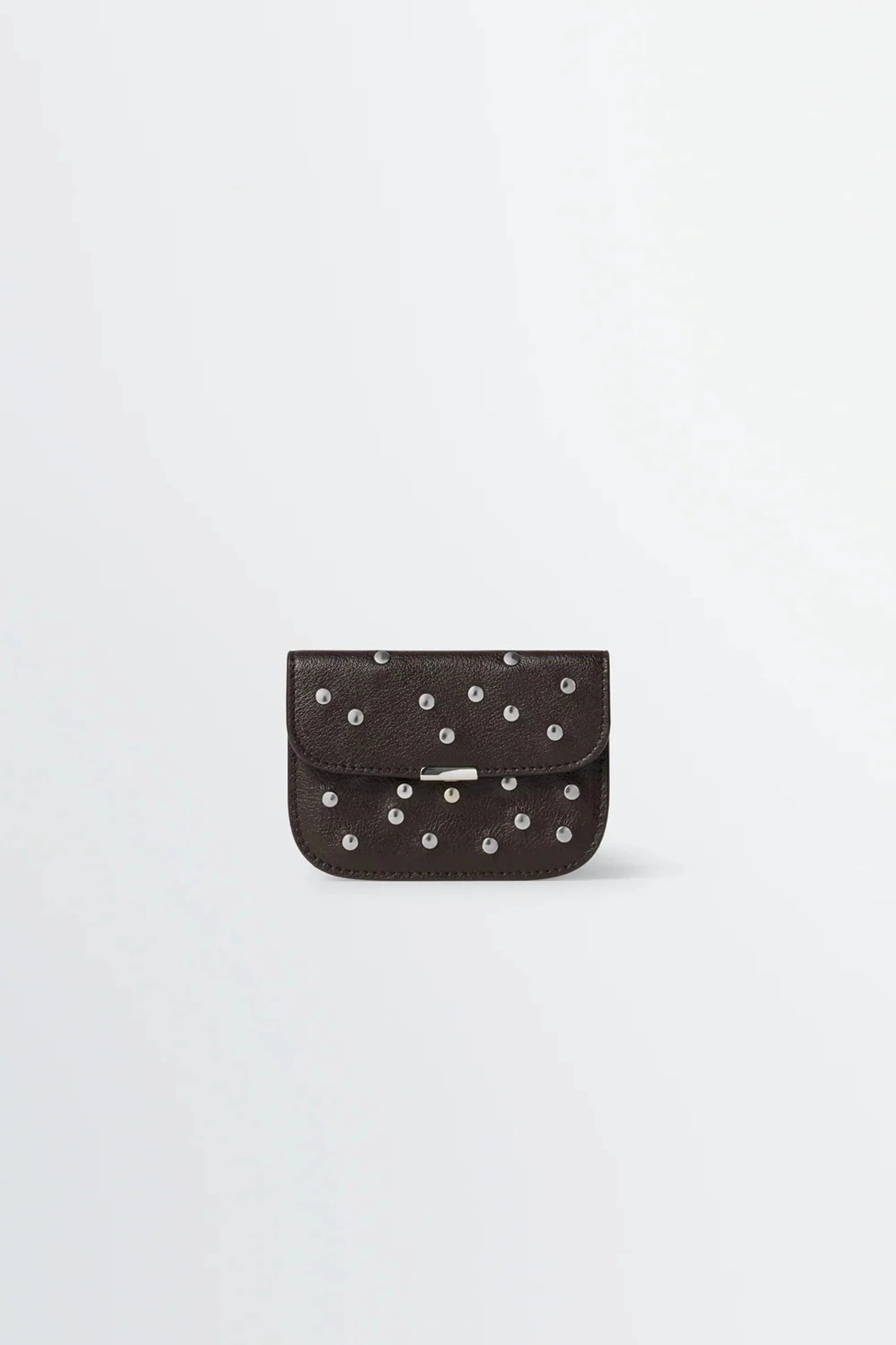 Soft Tab Studs Dots Card Holder Dark Brown - Image 2