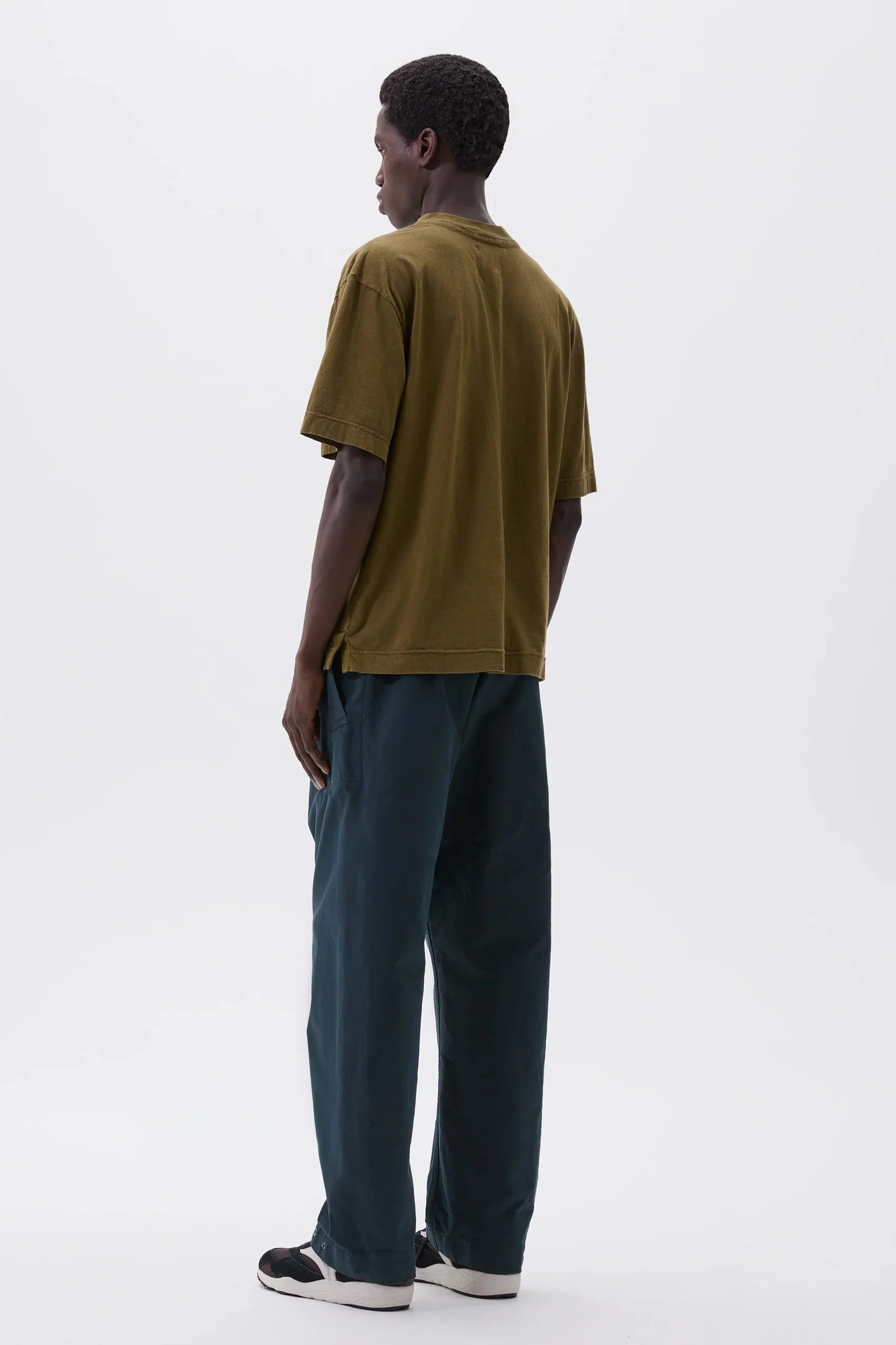 Press Stud Trousers Double Twisted Cotton Canvas Petrol - Image 3