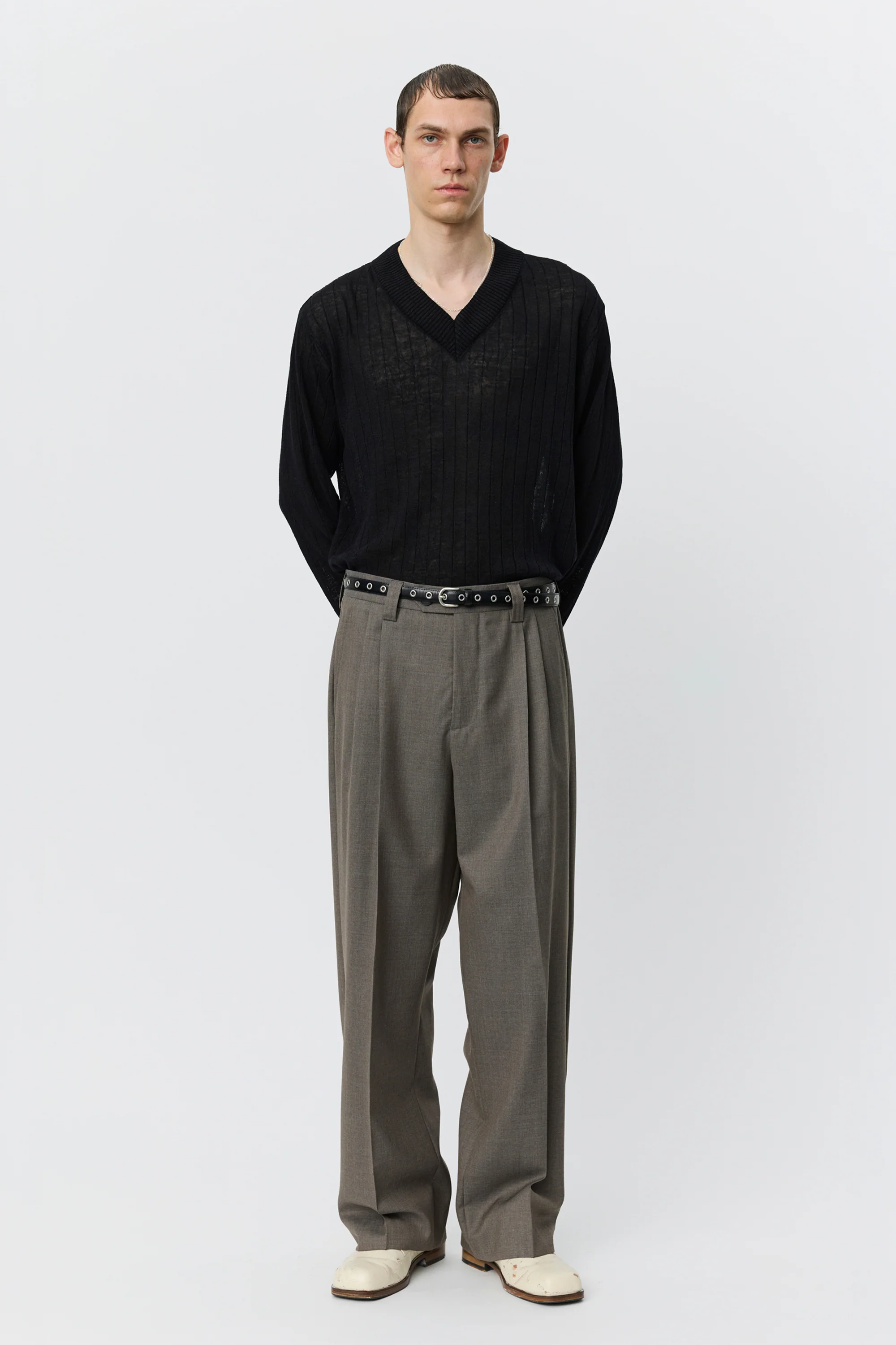 Classic Trousers Light Taupe Wool