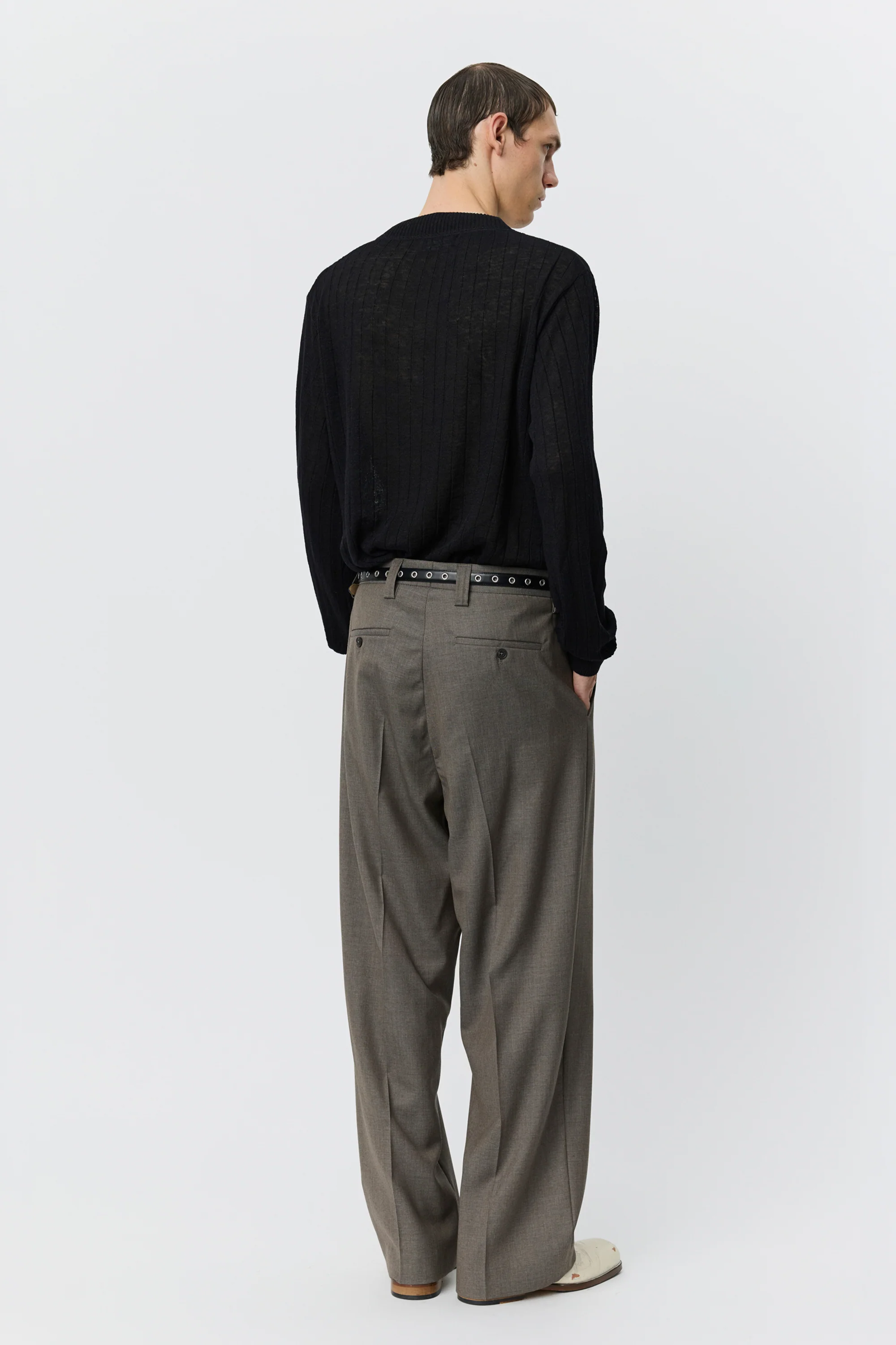 Classic Trousers Light Taupe Wool - Image 5