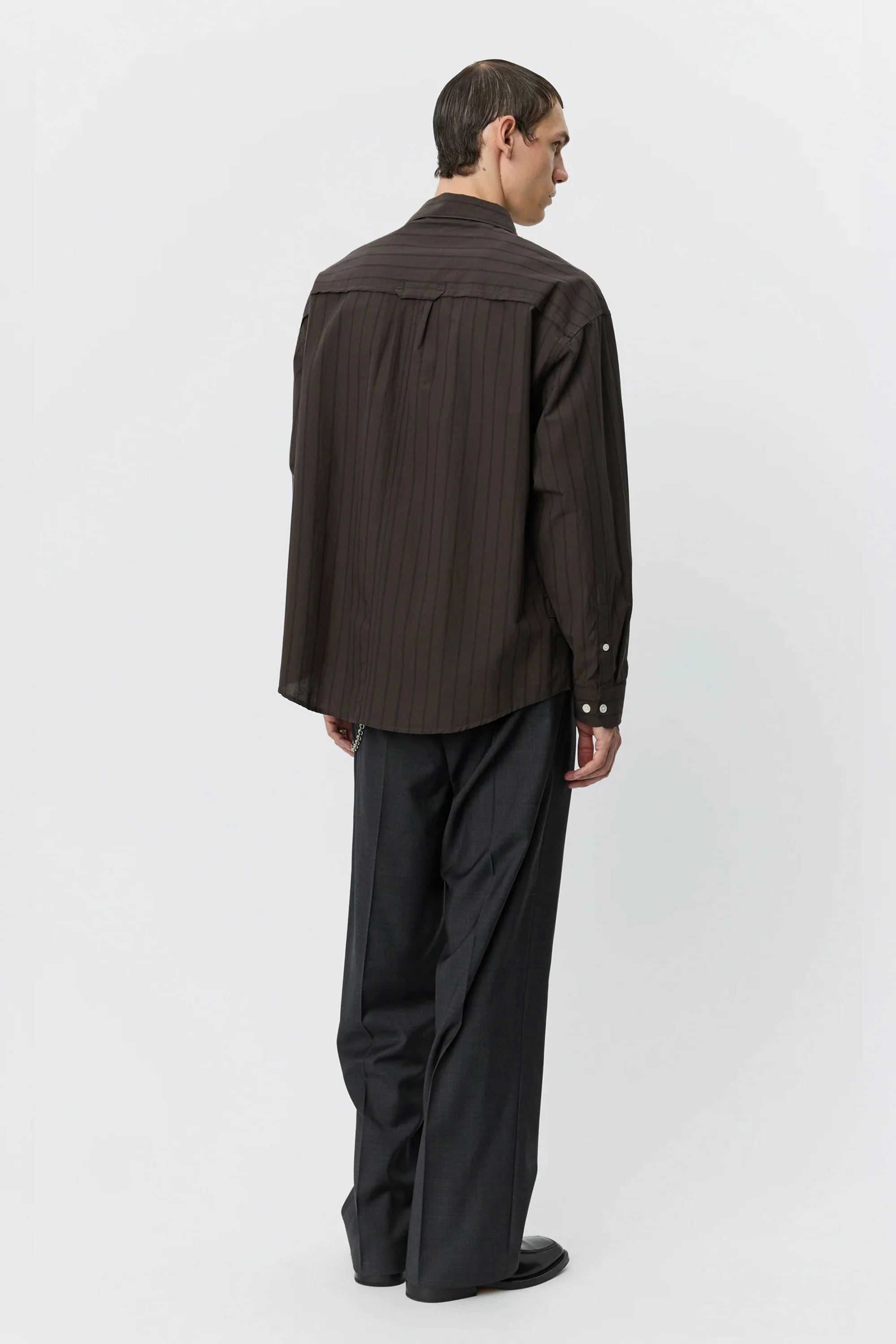 Essay Shirt Dark Brown Triple Stripe - Image 4