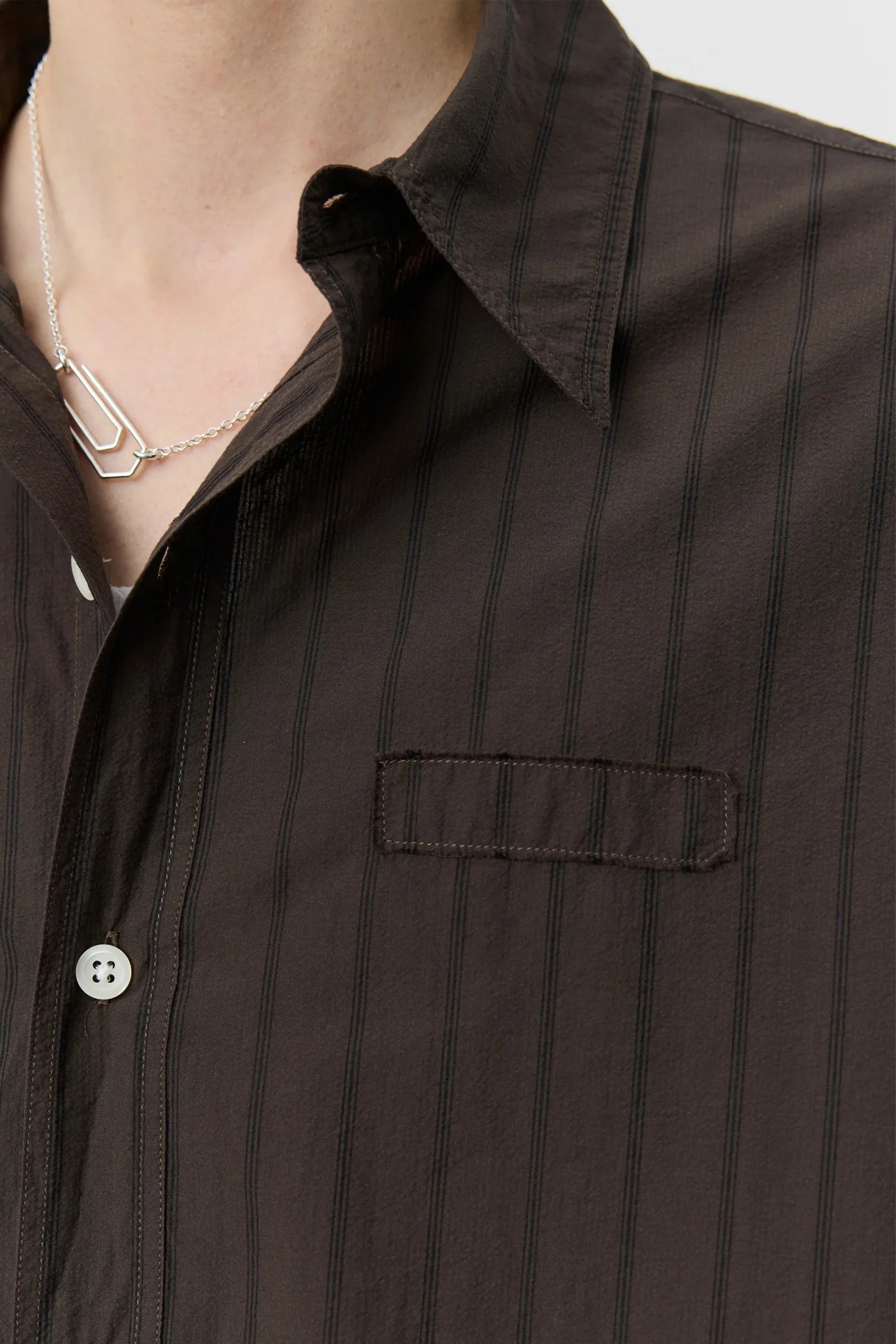 Essay Shirt Dark Brown Triple Stripe - Image 5