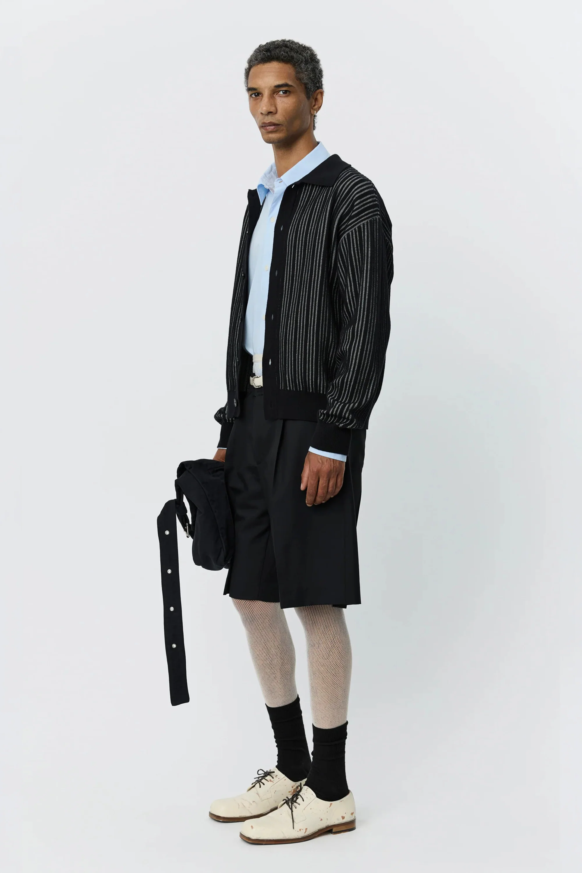 Formal Cardigan Black Stripe - Image 3