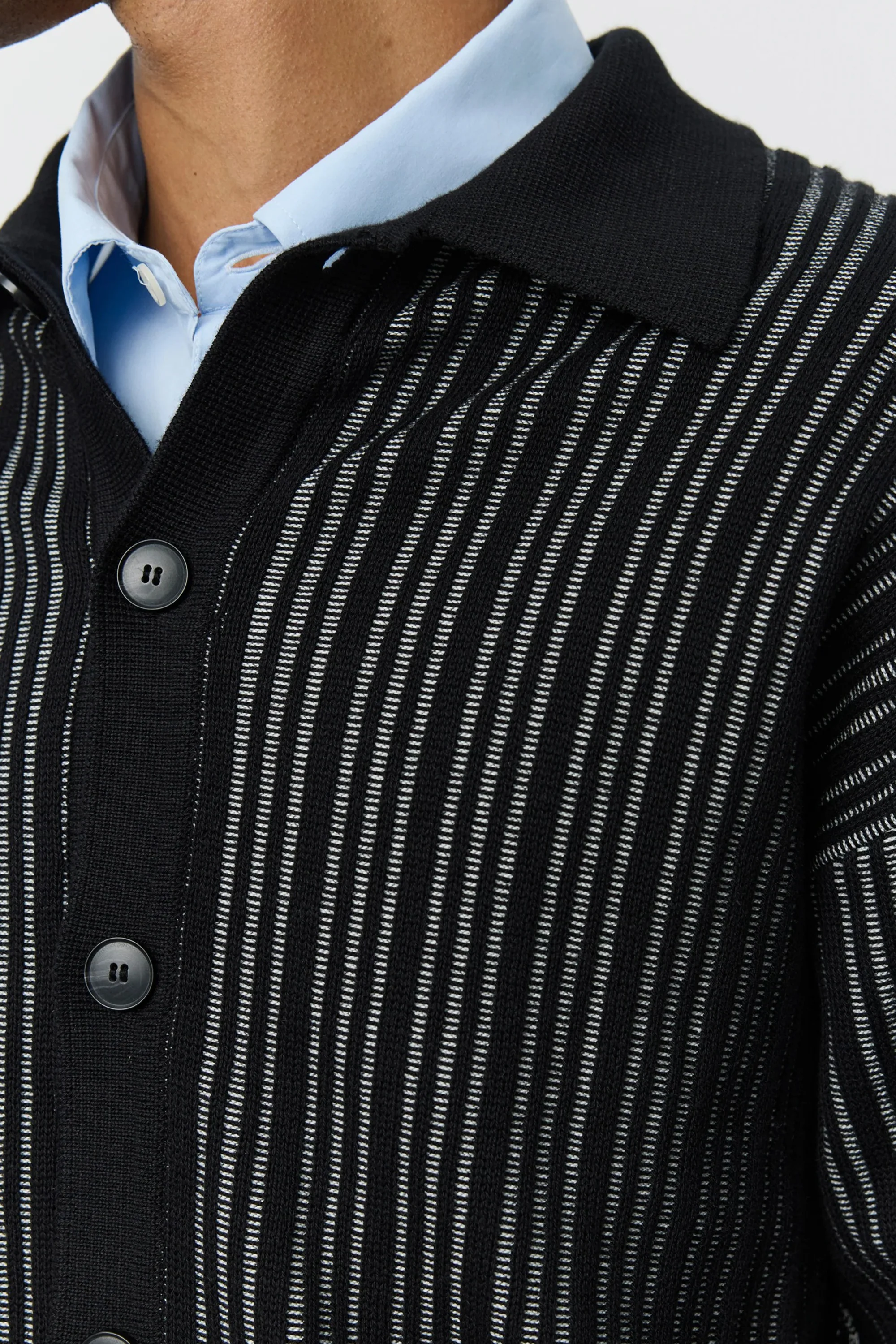 Formal Cardigan Black Stripe - Image 5