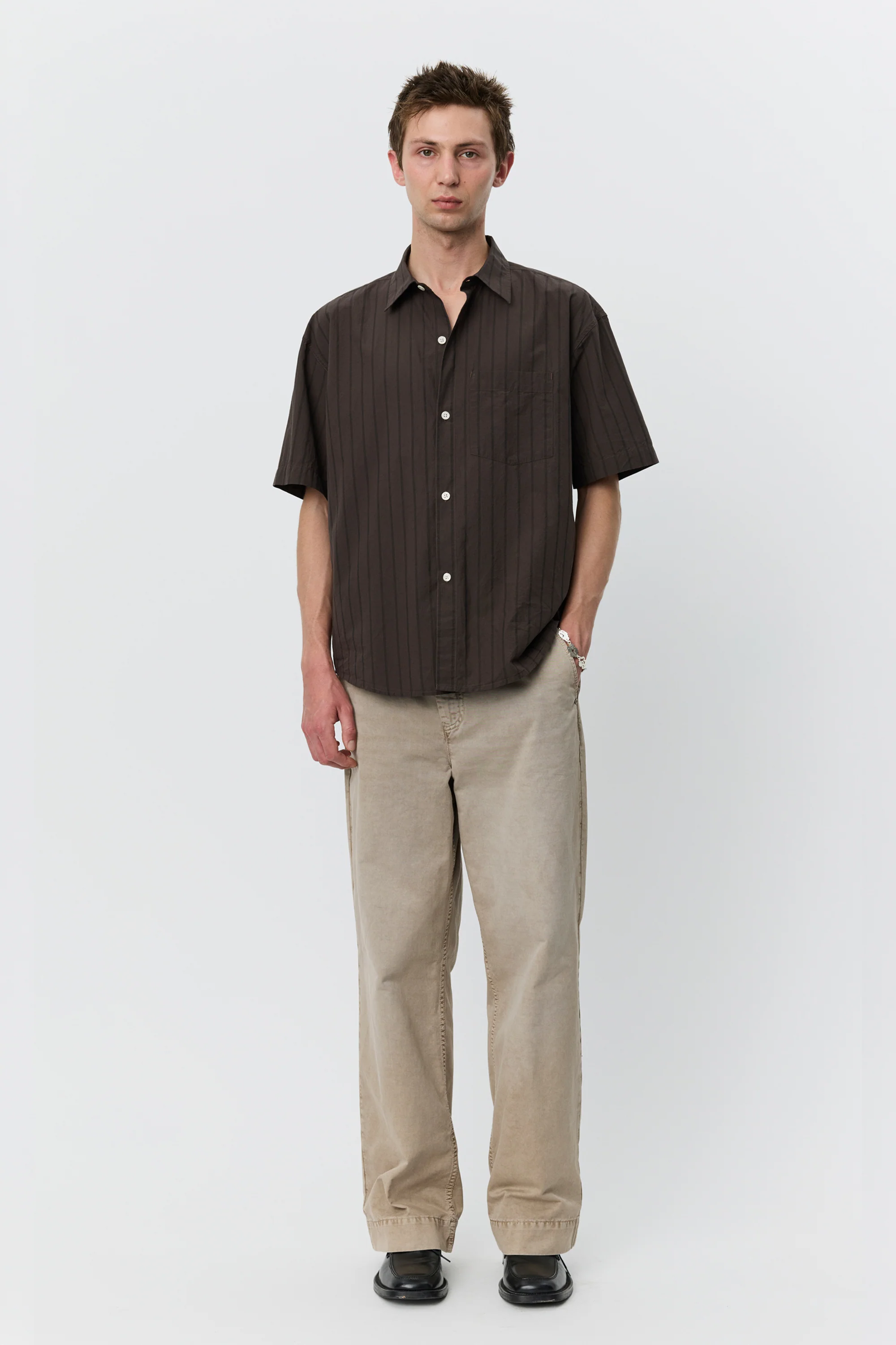 New Input Shirt Dark Brown Triple Stripe - Image 2