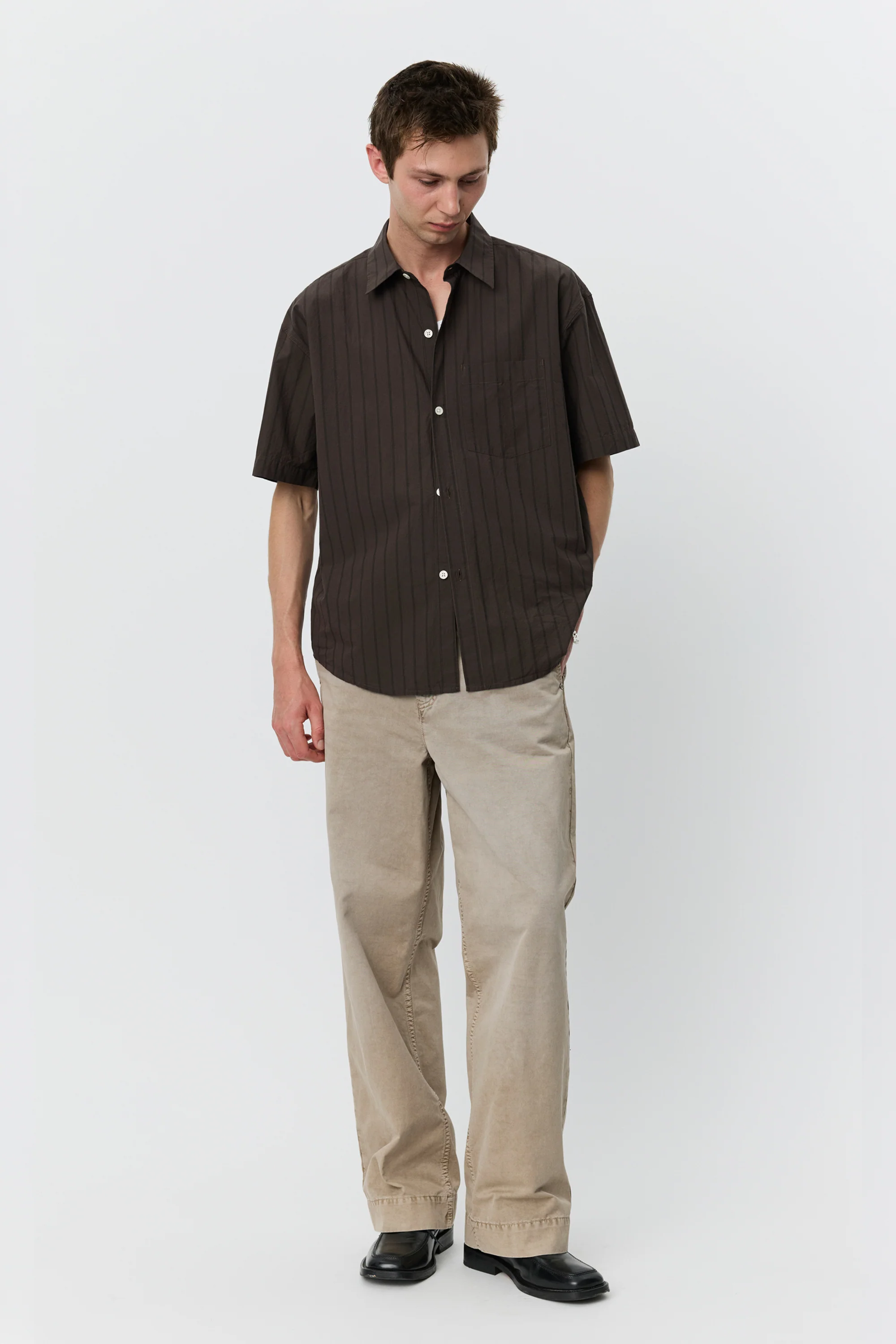 New Input Shirt Dark Brown Triple Stripe - Image 3