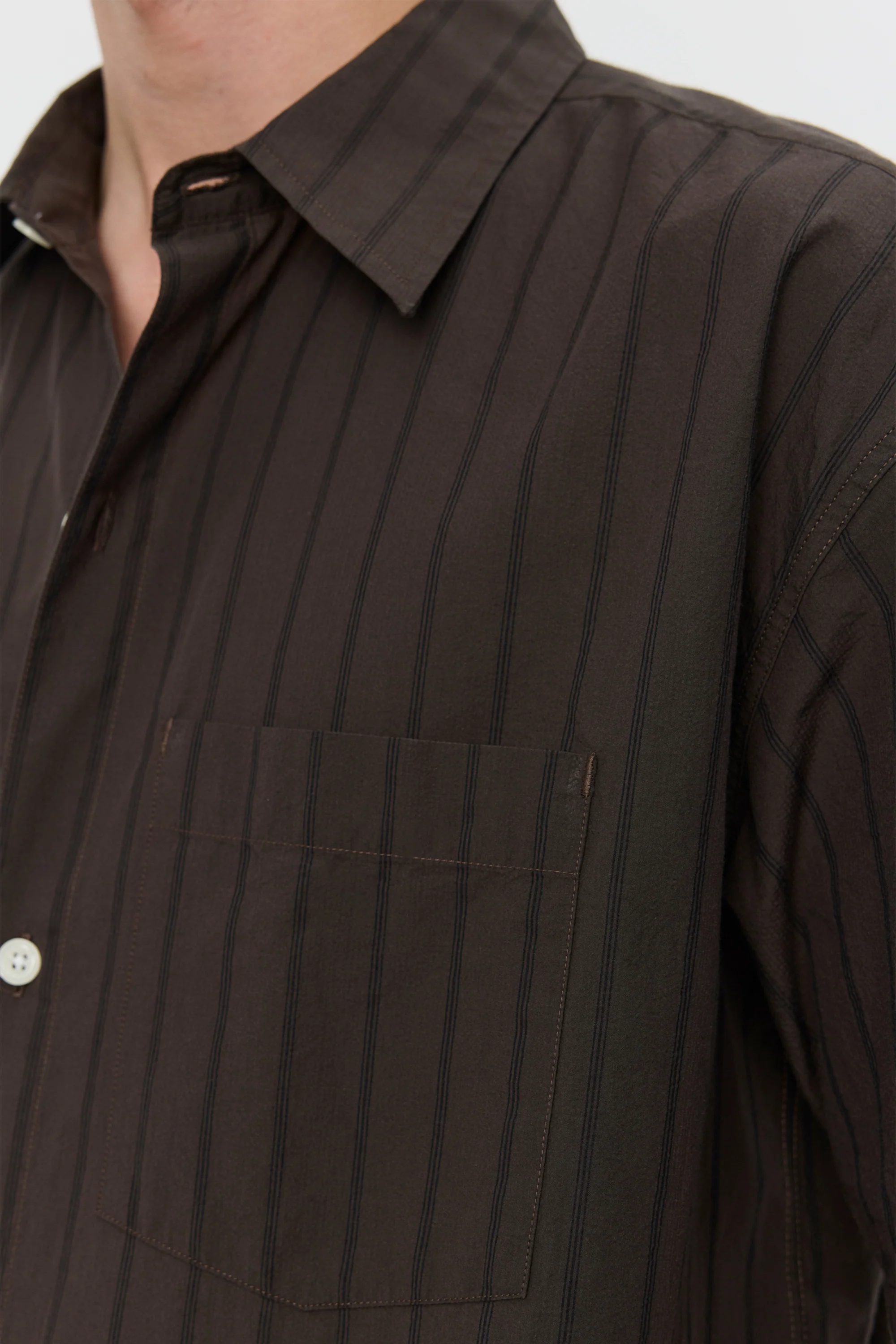 New Input Shirt Dark Brown Triple Stripe - Image 5