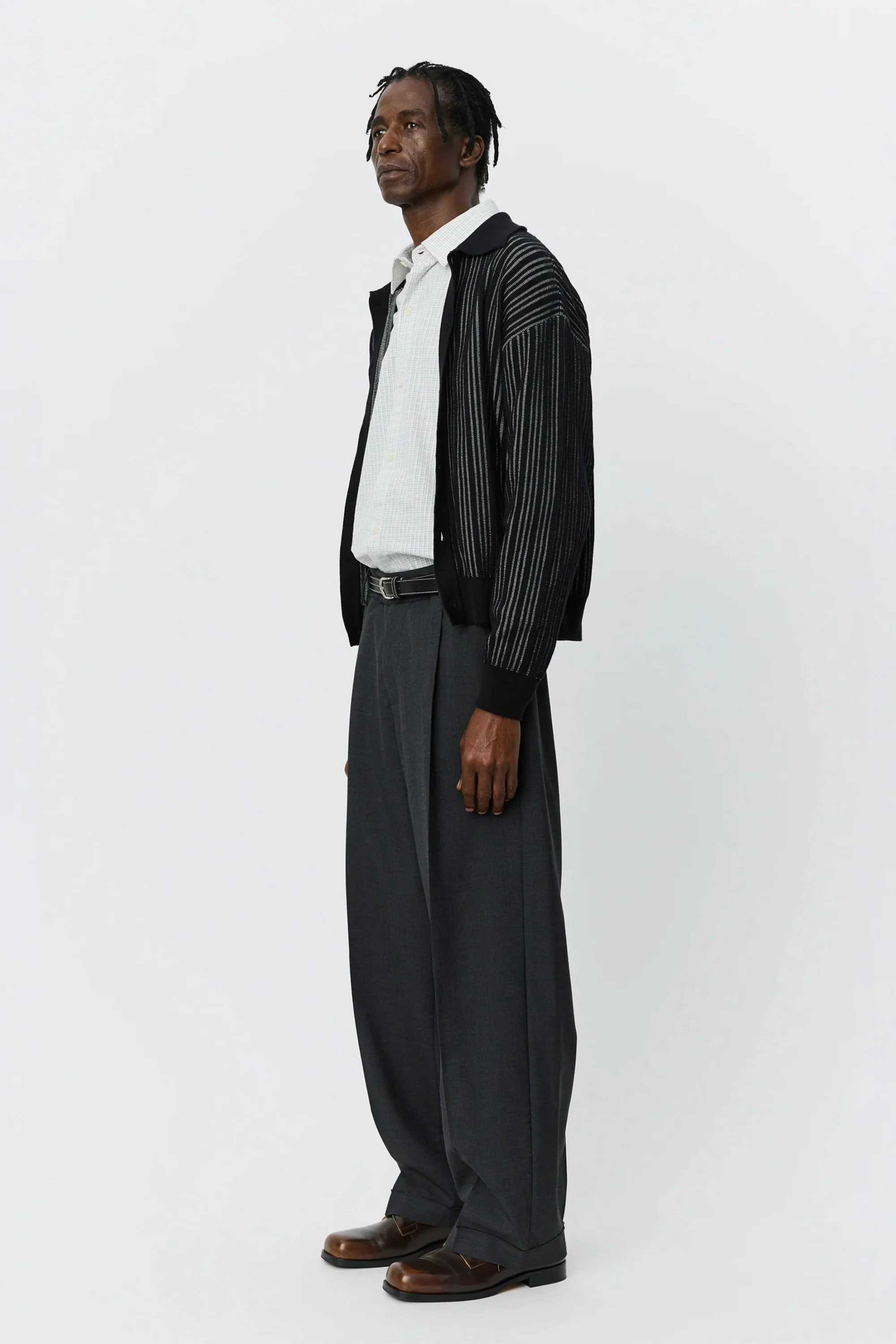 Patch Trousers Grey Wool - Image 3