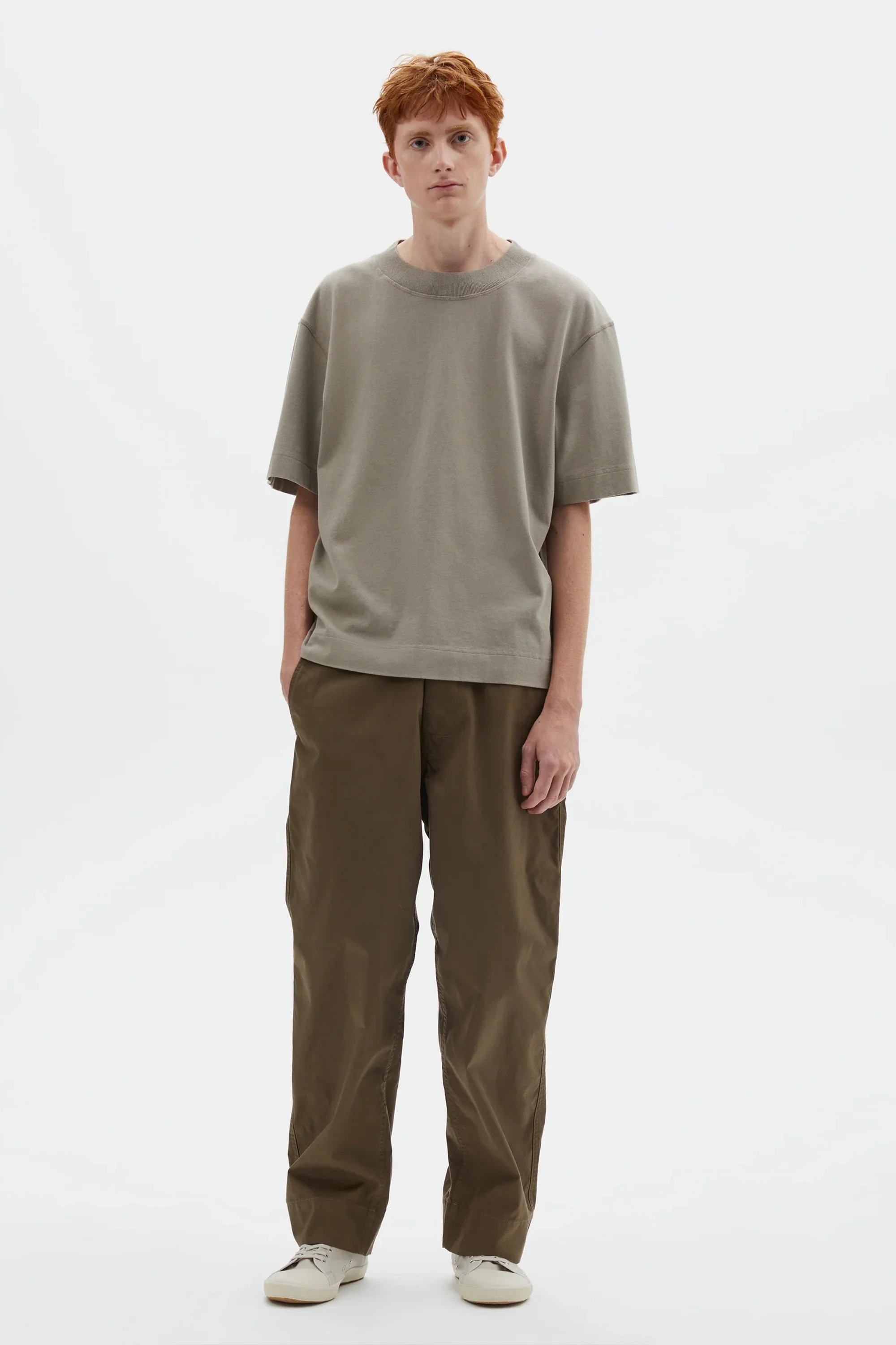 Flatlock Crew Matte Jersey Taupe - Image 3