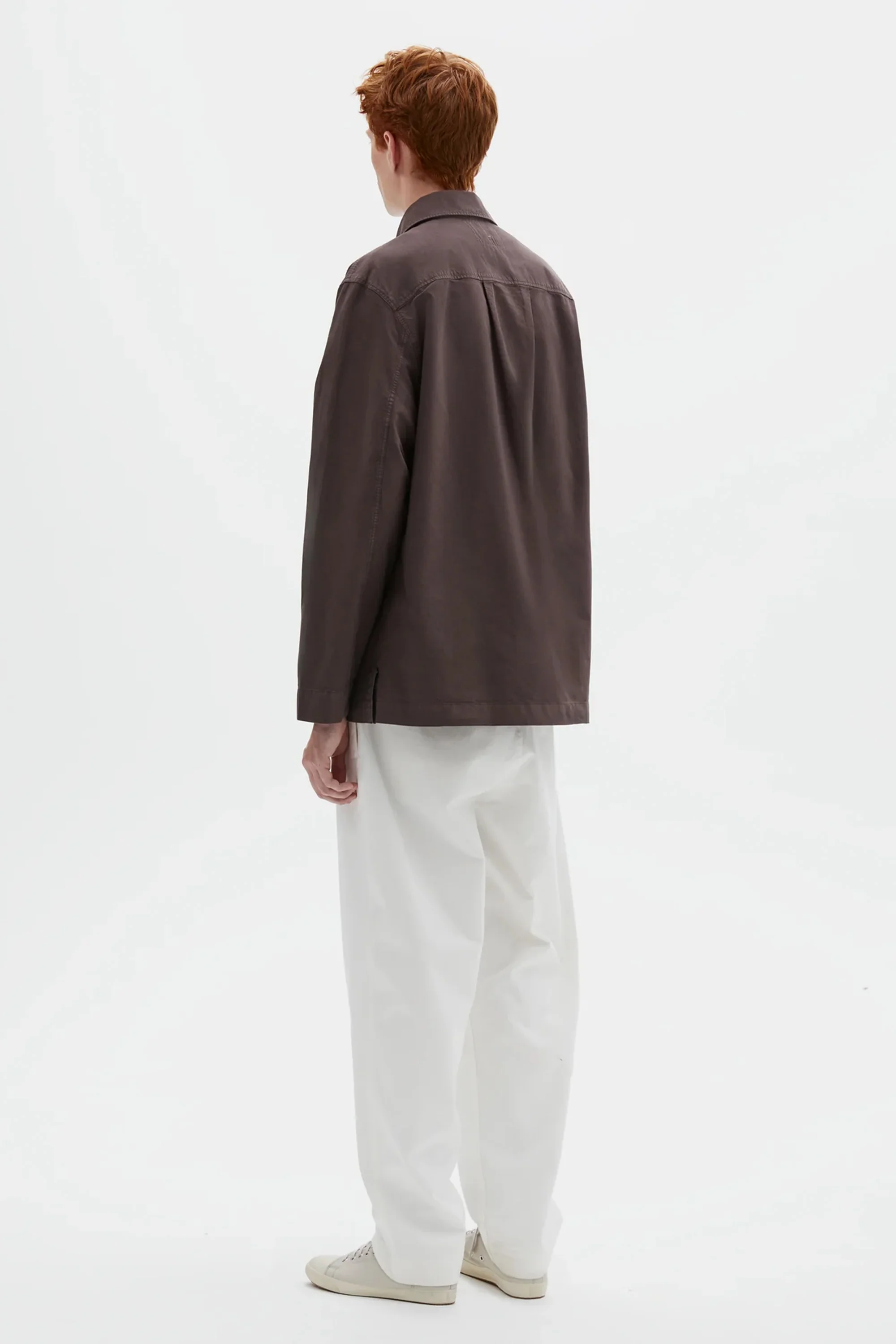 Long Sleeve Half Zip Pull On Shirt Cotton Canvas Shirting Earth - Image 4