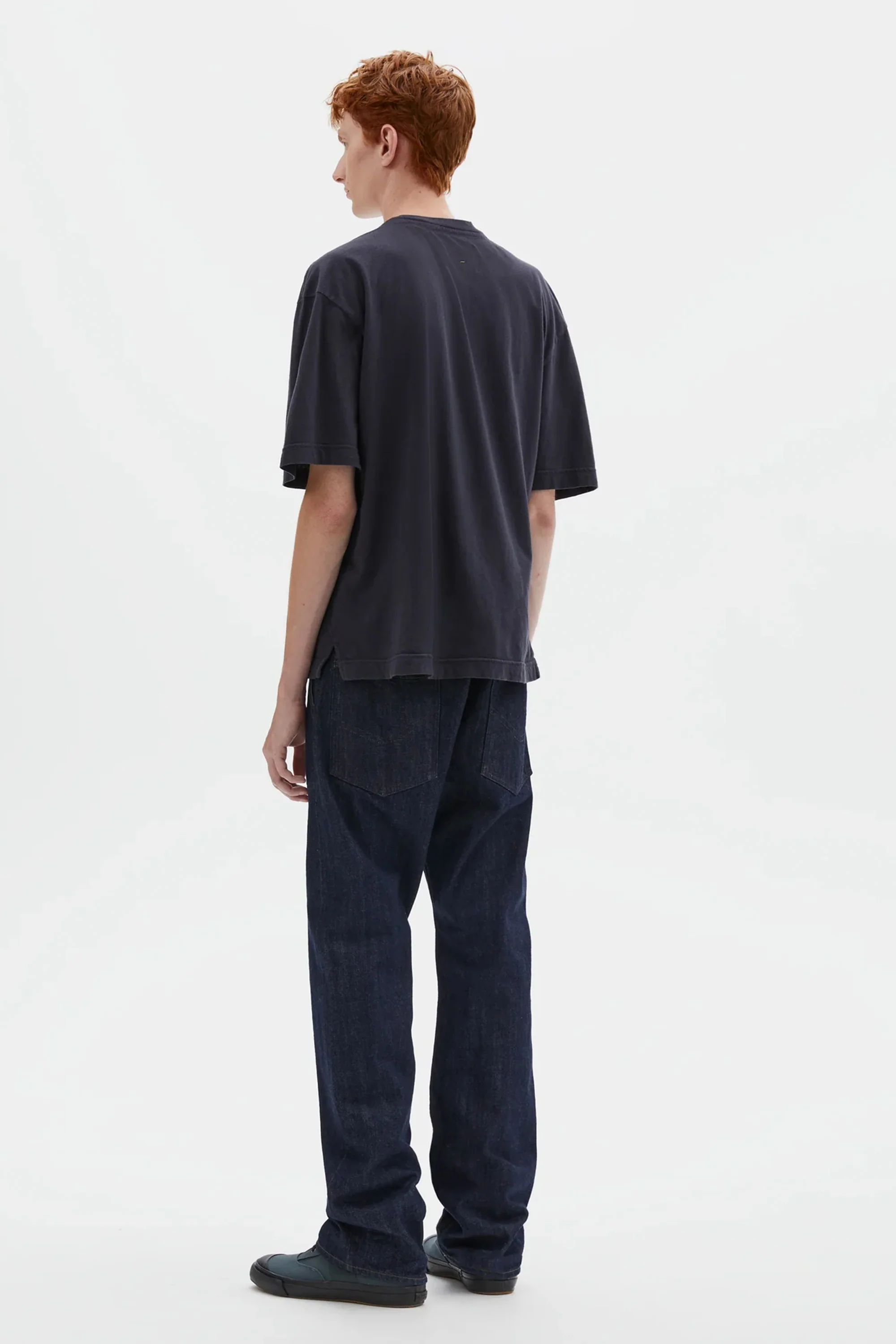 Simple T-Shirt Organic Cotton Linen Jersey Navy - Image 4