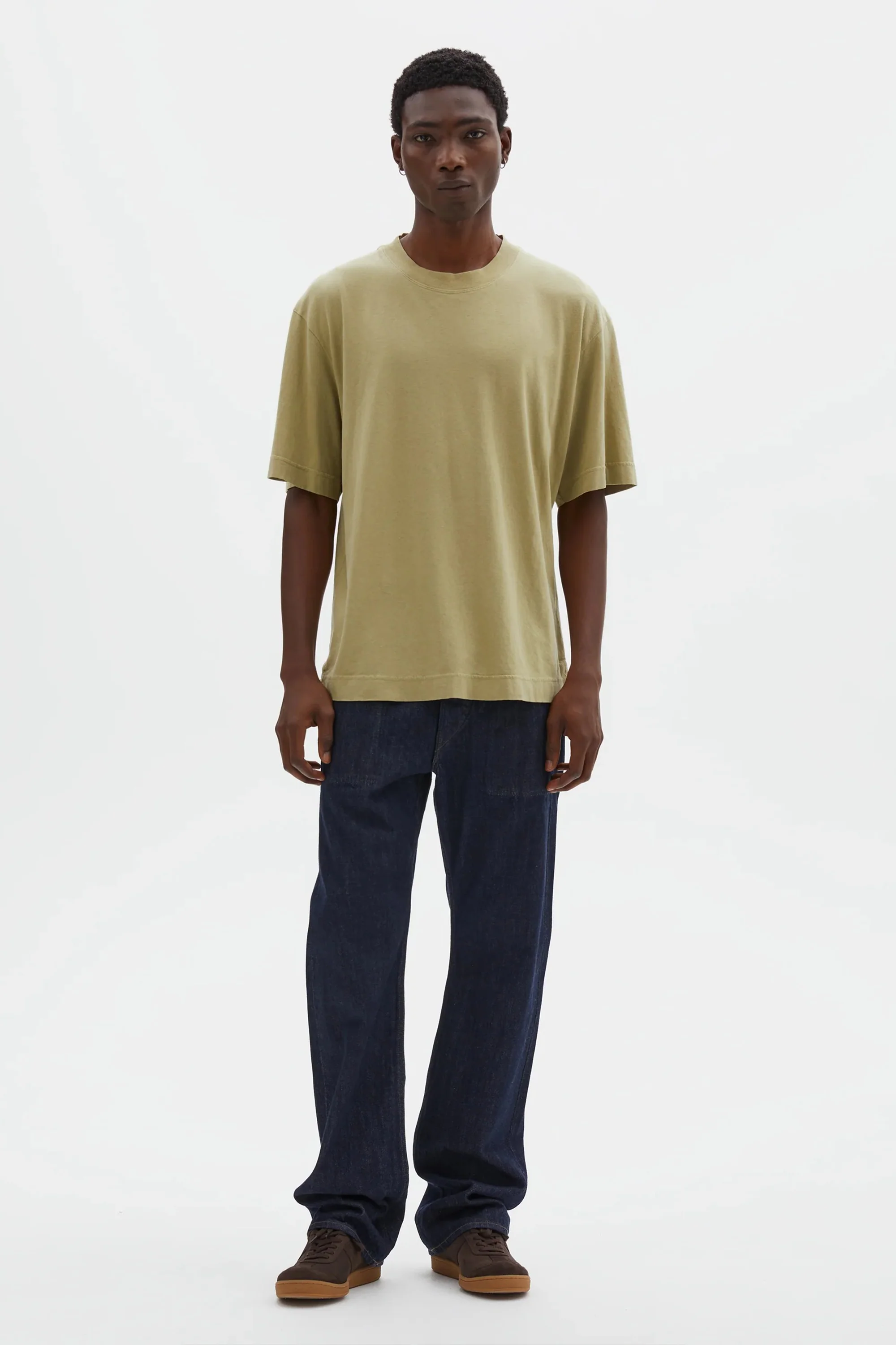 Simple T-Shirt Organic Cotton Linen Jersey Pale Green - Image 3
