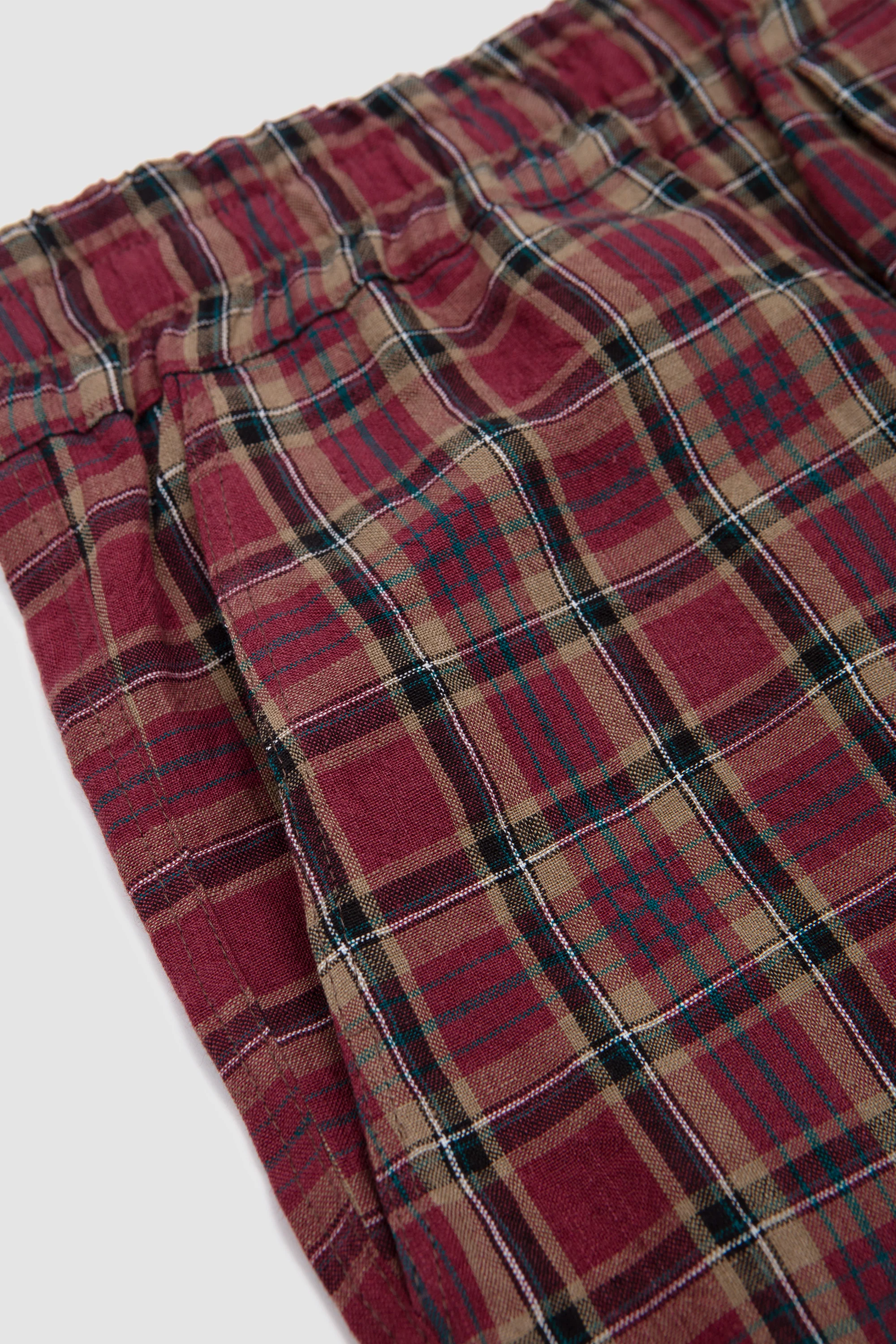 Leonida Shorts Burgundy/ Sand Check - Image 3