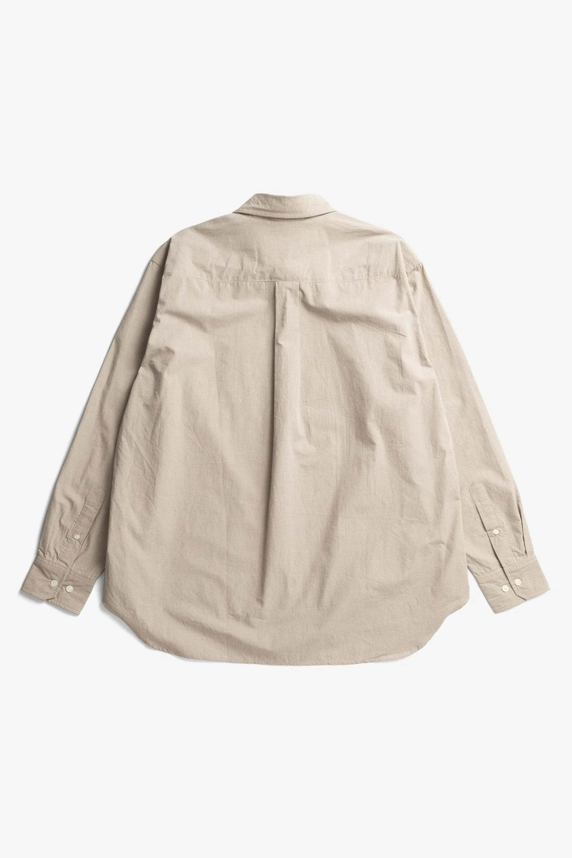 Espevik Oversize Micro Poplin Check Shirt Oatmeal - Image 7