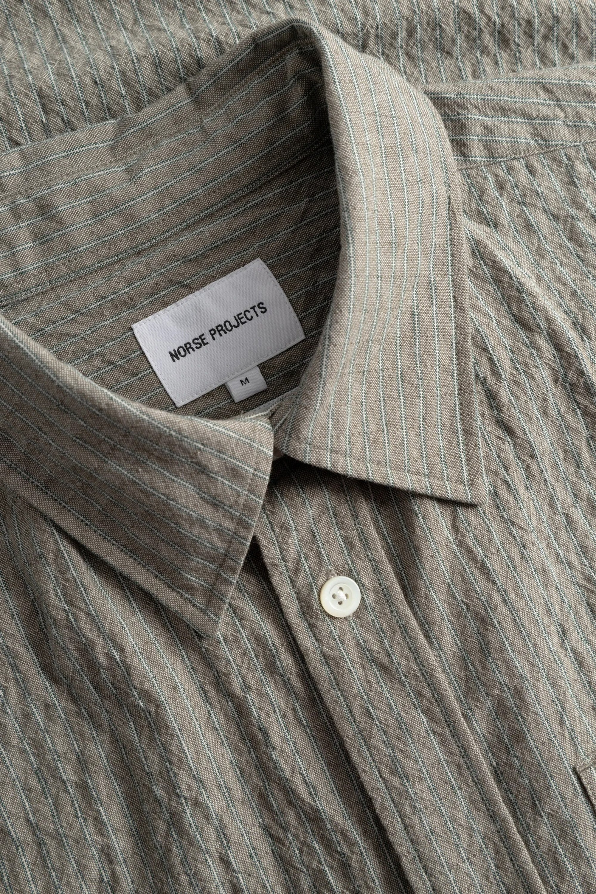 Falster Oversized Textured Stripe Shirt Vetiver - Image 6